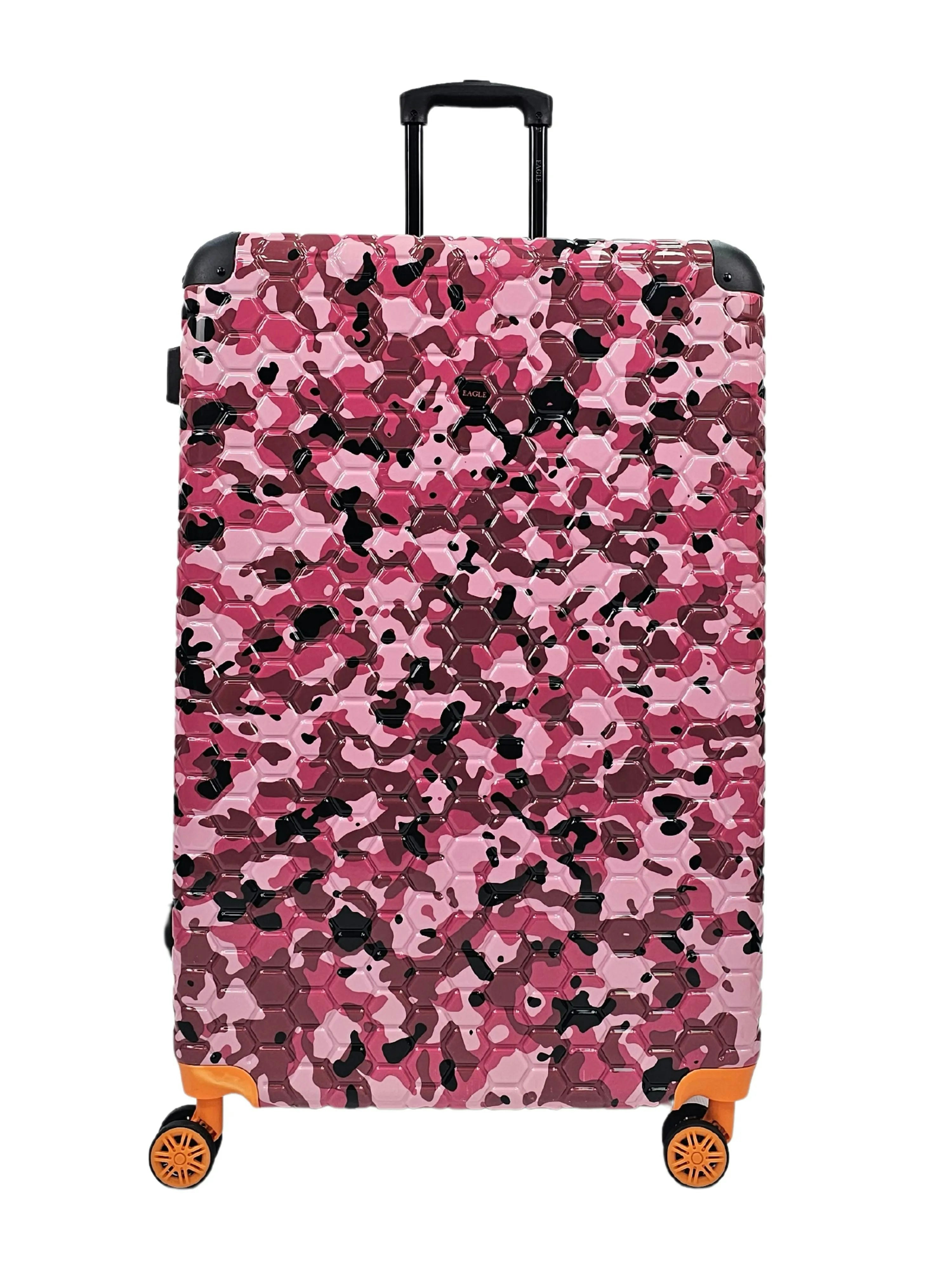 Truclothing Pink Camo Print Hard Case Shell Suitcase - X-Large