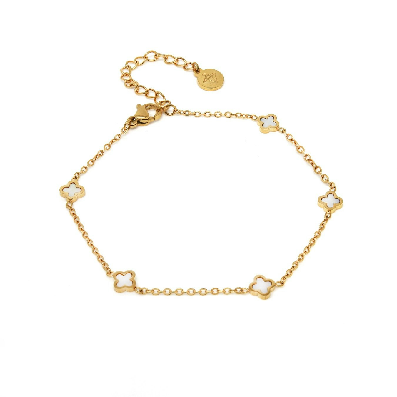Say It With Gold Dainty Clover Chain Bracelet - Plated