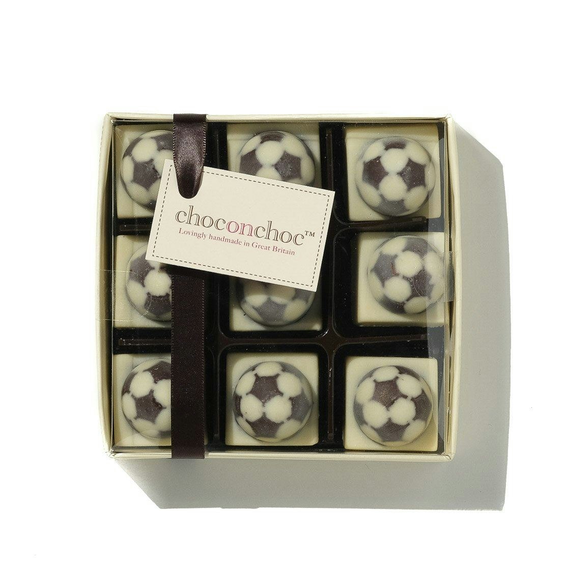 Choc On Choc Dark/White Chocolate Footballs