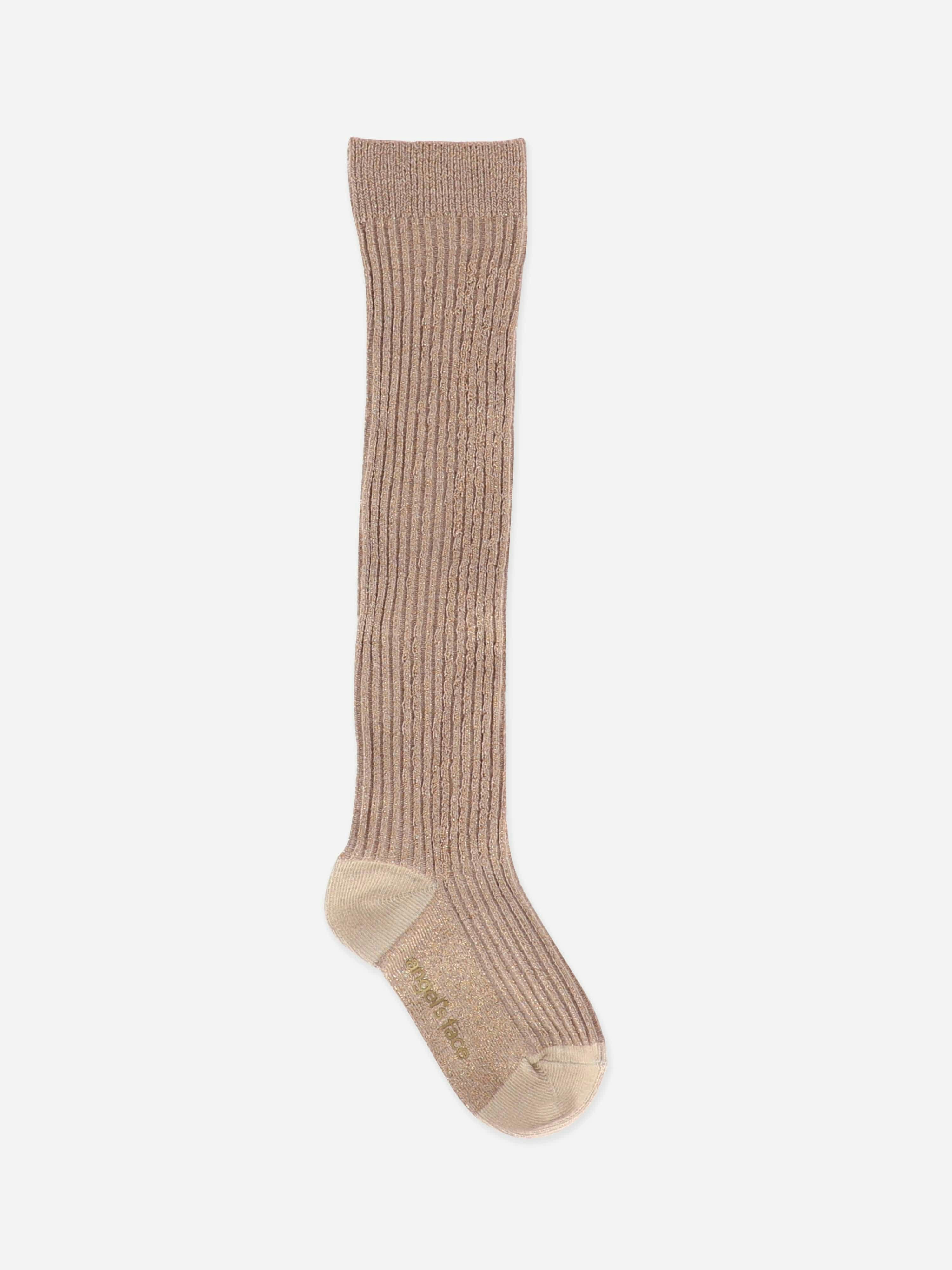 Angels Face Girls Beige Lucy Sparkle Socks In - Eu 37 - 39