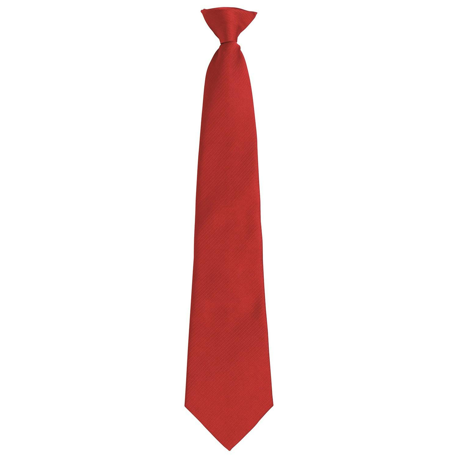 Premier (One Size, Red) Unisex Adult Colours Fashion Plain Clip-On Tie - Image 3