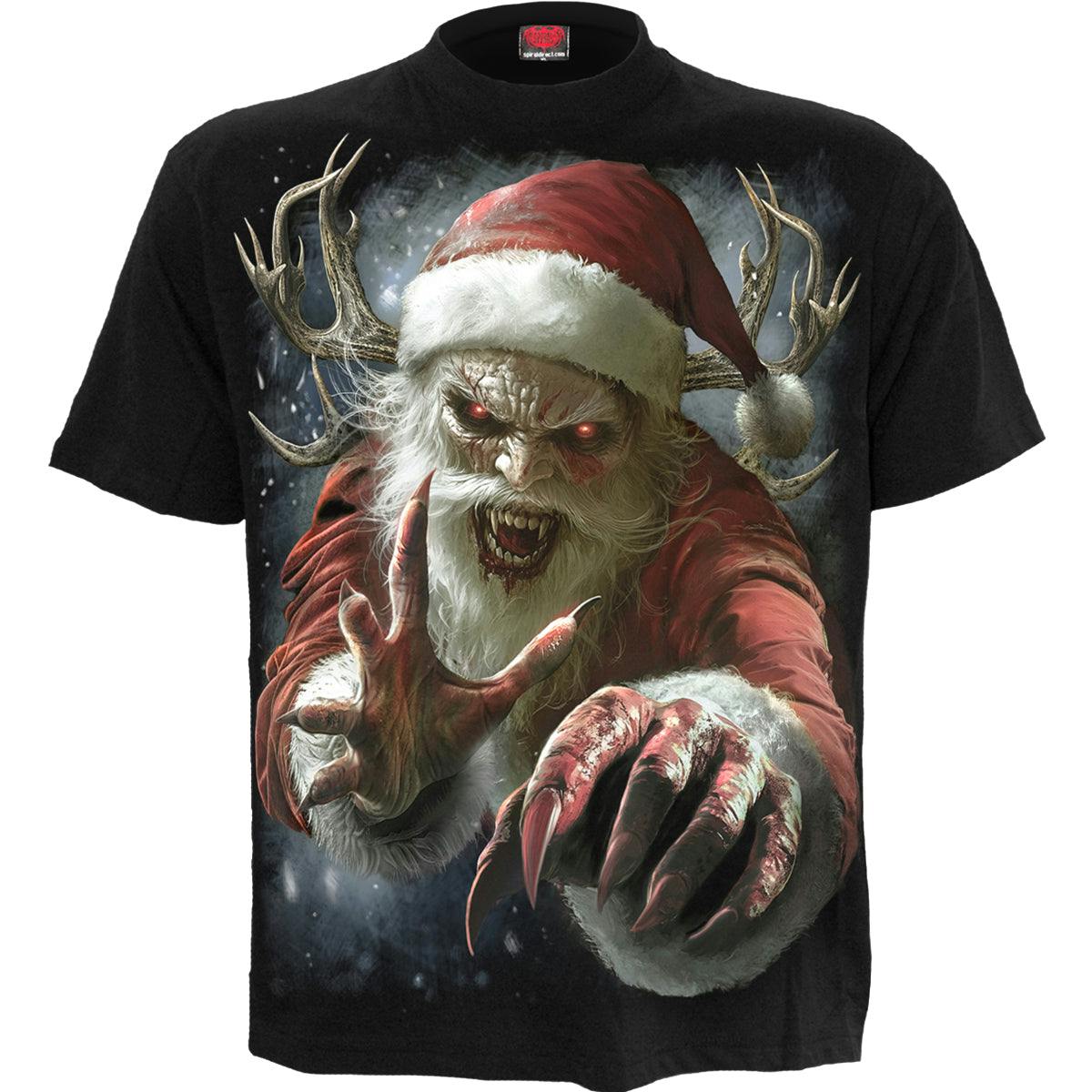 Spiral Direct Black Naughty Or Nice Santa - T-Shirt - S - Digital