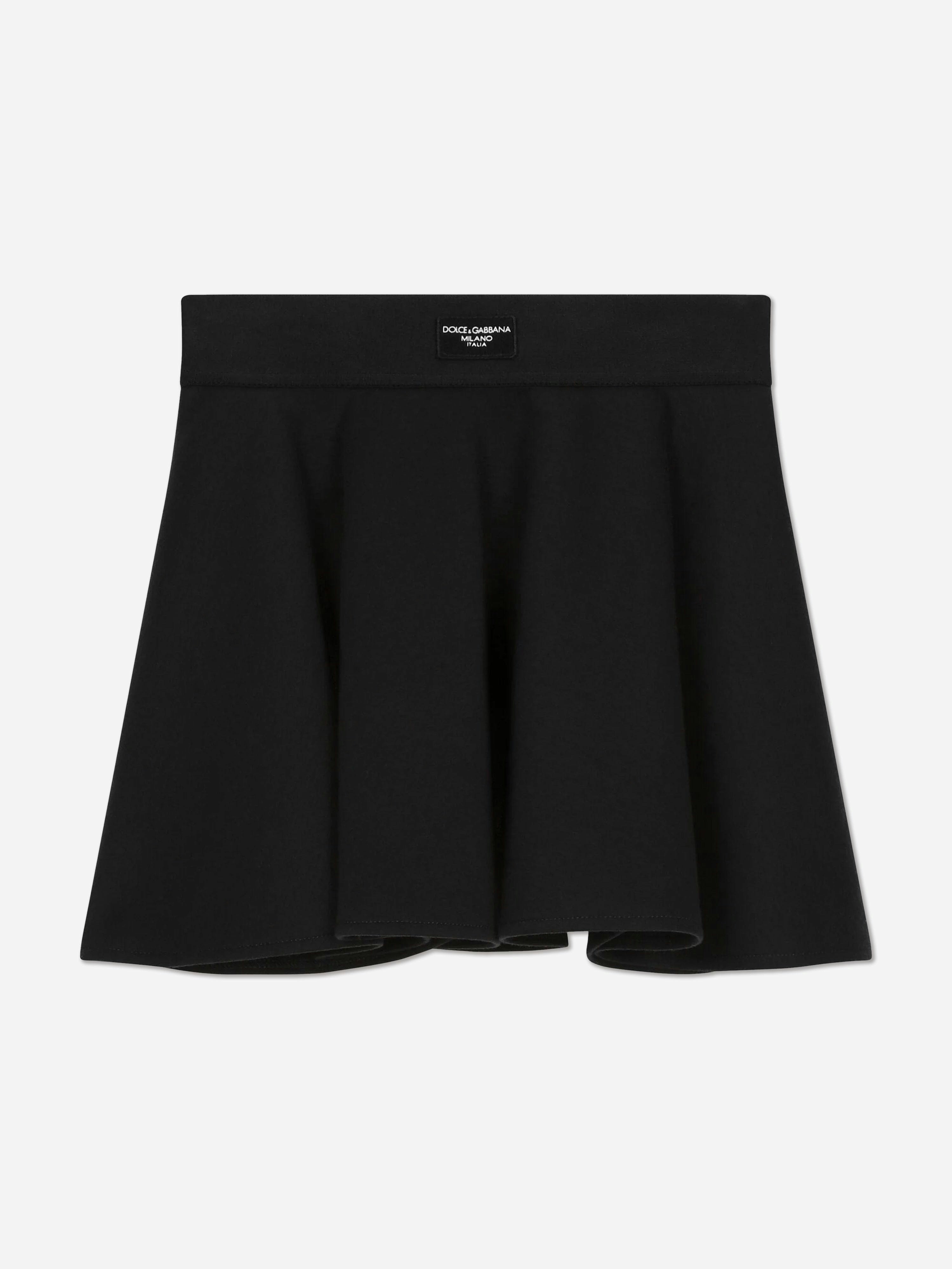 Dolce & Gabbana Kids Girls Blue Dolce & Gabbana Cotton Skirt In Navy - 10 Yrs
