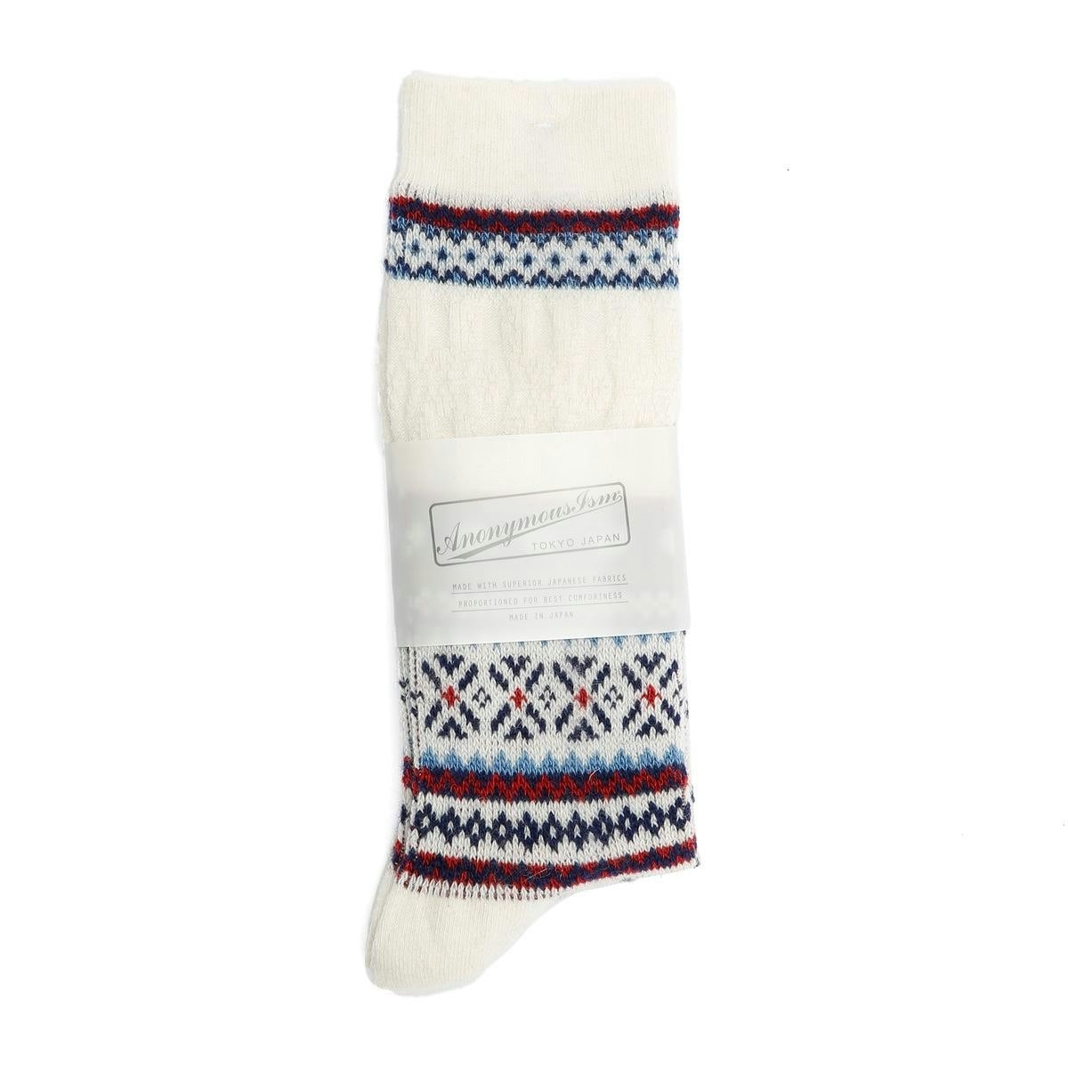 Anonymous Ism Men's White Snow Links Jq Crew Off Socks - Uk L