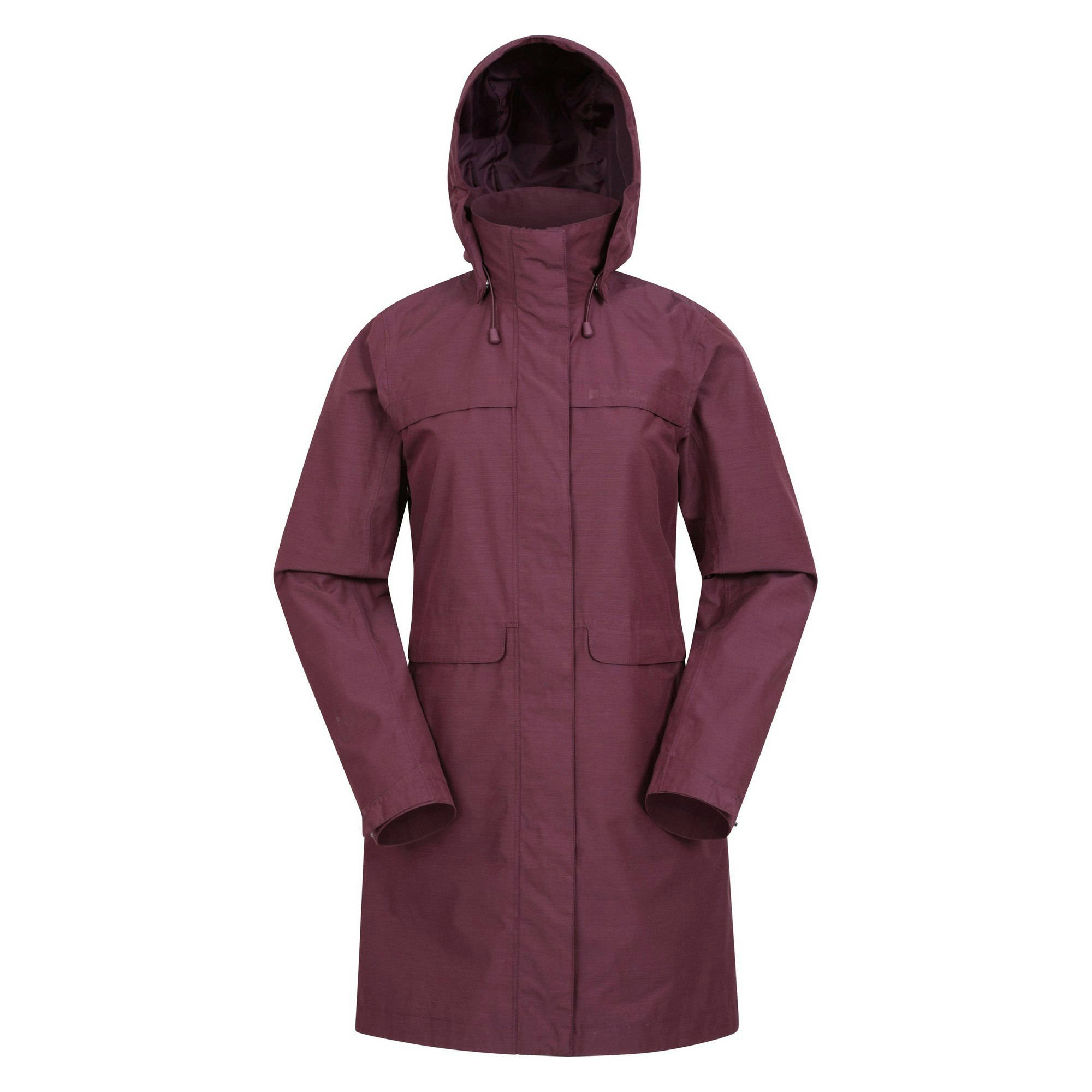 Mountain Warehouse Women's Burgundy / Cloudburst Textured Waterproof Jacket - Size 14 Uk