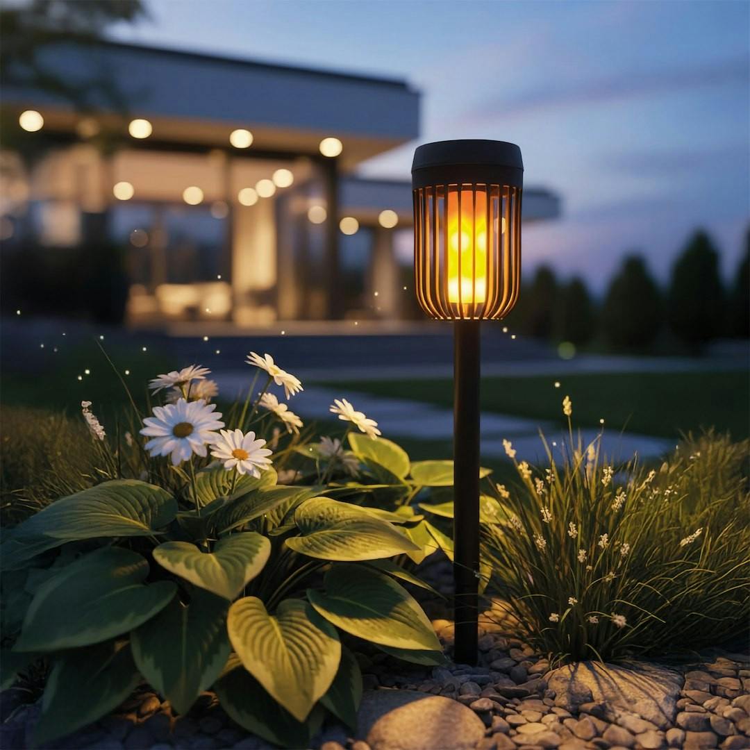 Rackhams Black Flame Solar Lamp 1800K Ip44