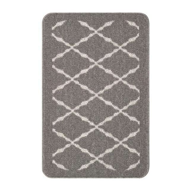 Rackhams Grey Washable Diamond Mat And Runner - 50X80 Cm