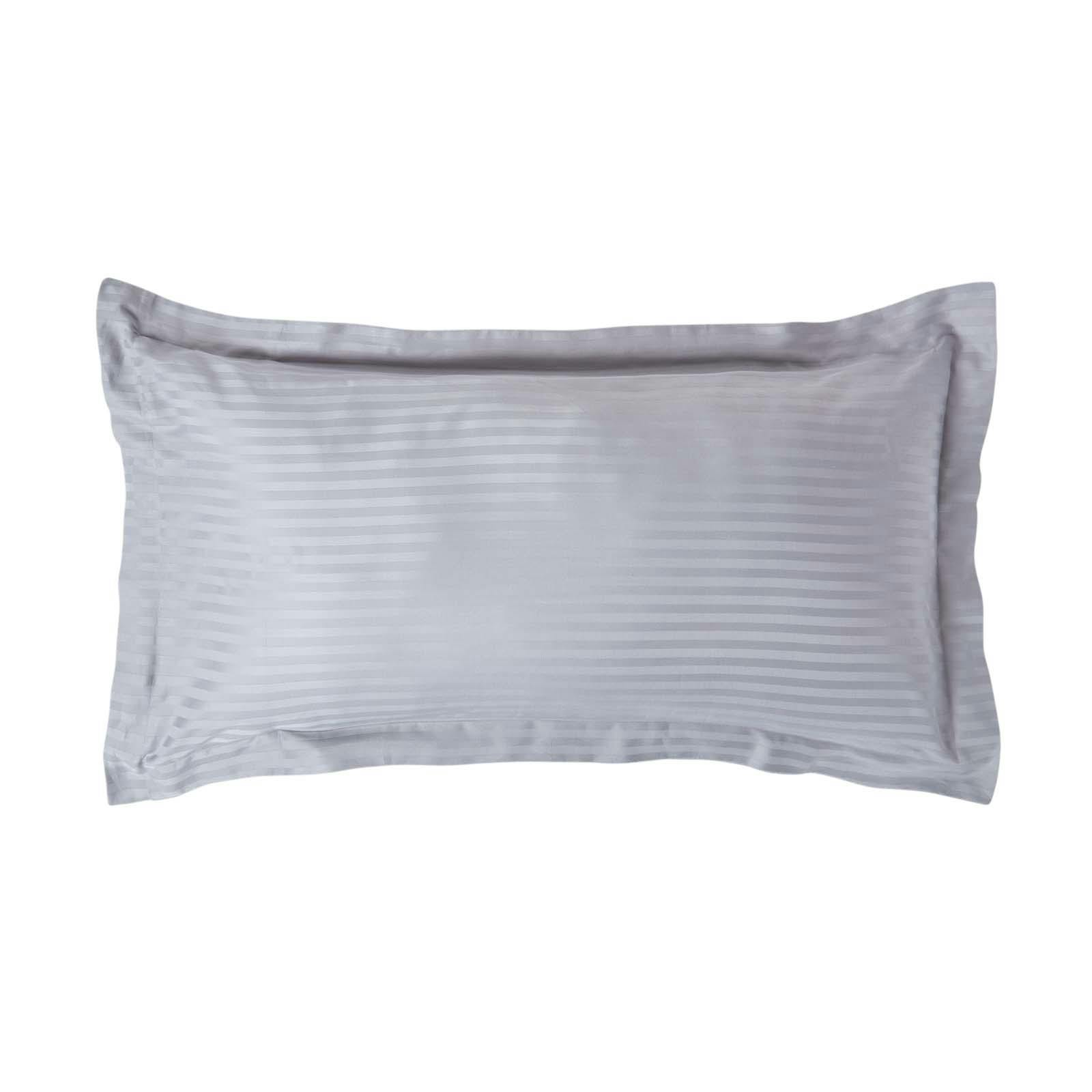 Rackhams Grey Silky 330 Tc Egyptian Cotton Satin Stripe Oxford Pillowcase, King Size
