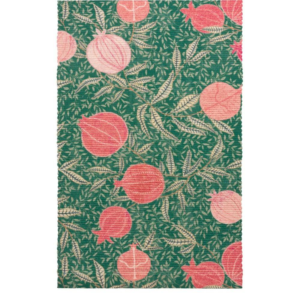 Paoletti Green Pomegranate Table Runner - 180Cm X 35Cm - 100% Polyester
