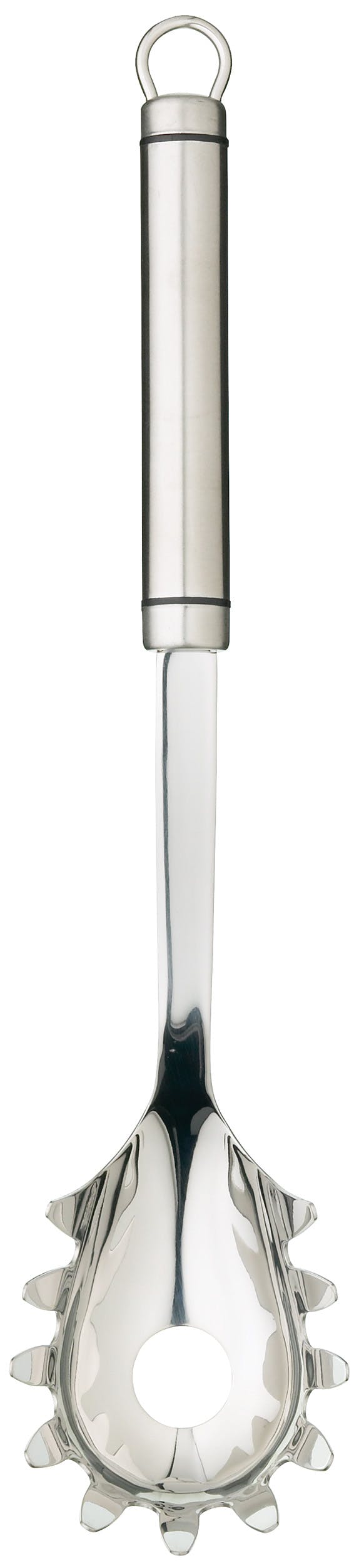 Rackhams Silver Oval Handled Stainless Steel Spaghetti Server, 31Cm - Stainless Steel - Pasta Servers