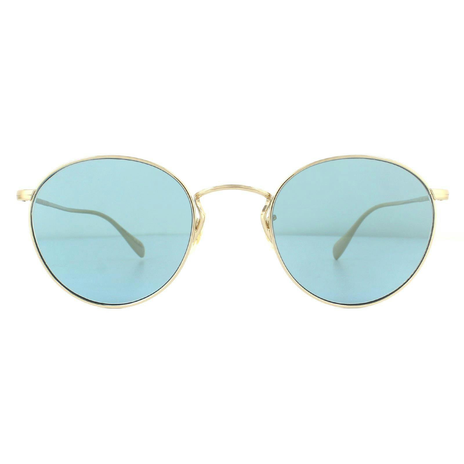 Oliver Peoples Gold Sunglasses Coleridge Ov1186s 514556 Cobalto