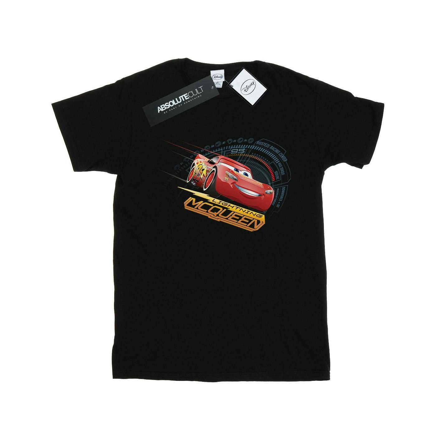 Disney Women's Black / Cars Lightning Mcqueen Cotton Boyfriend T-Shirt - Xxl