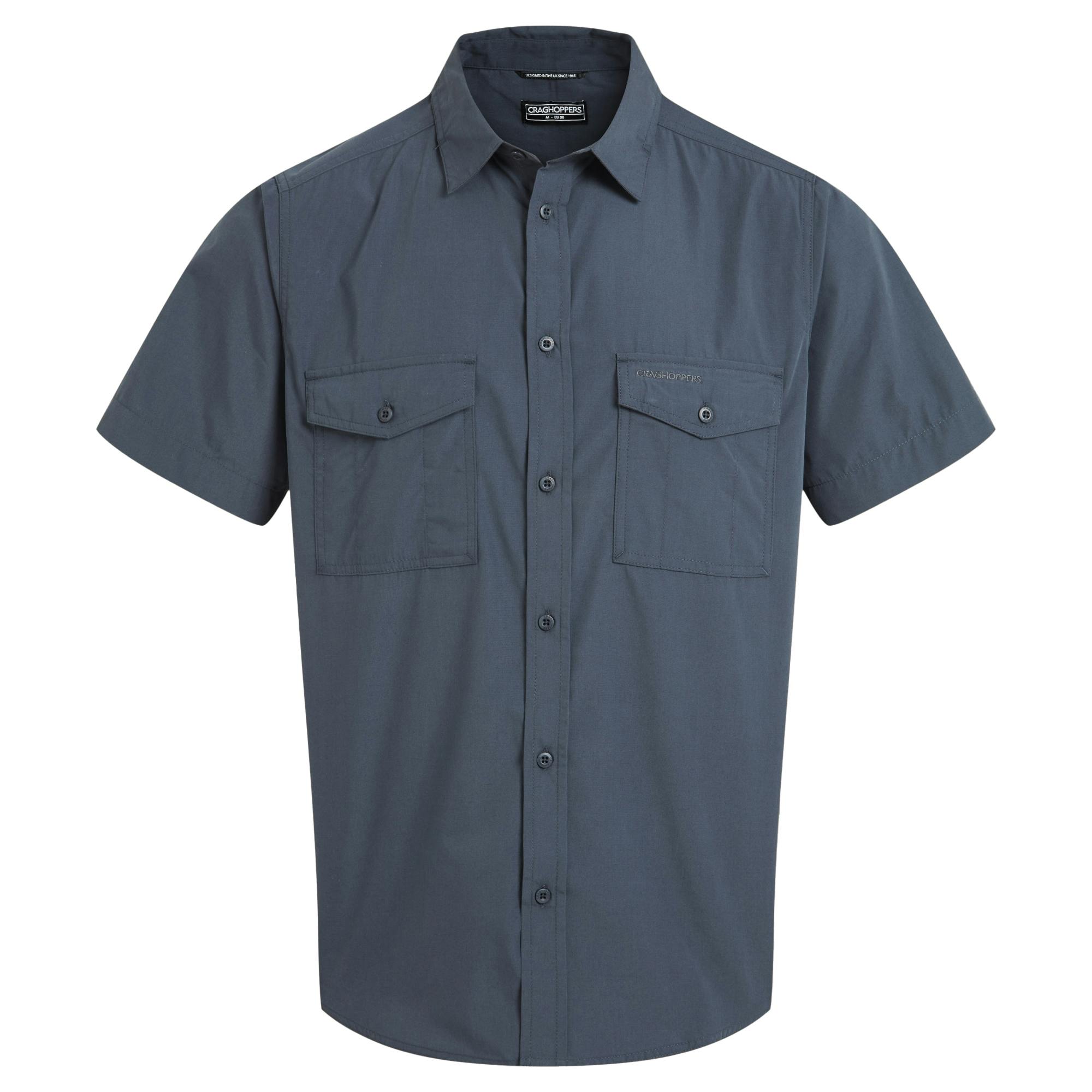 Craghoppers Men's Blue Kiwi Ii Short-Sleeved Shirt - Ombre - 3XL - Ombre - 65% Recycled Polyester/35% Recycled Cotton