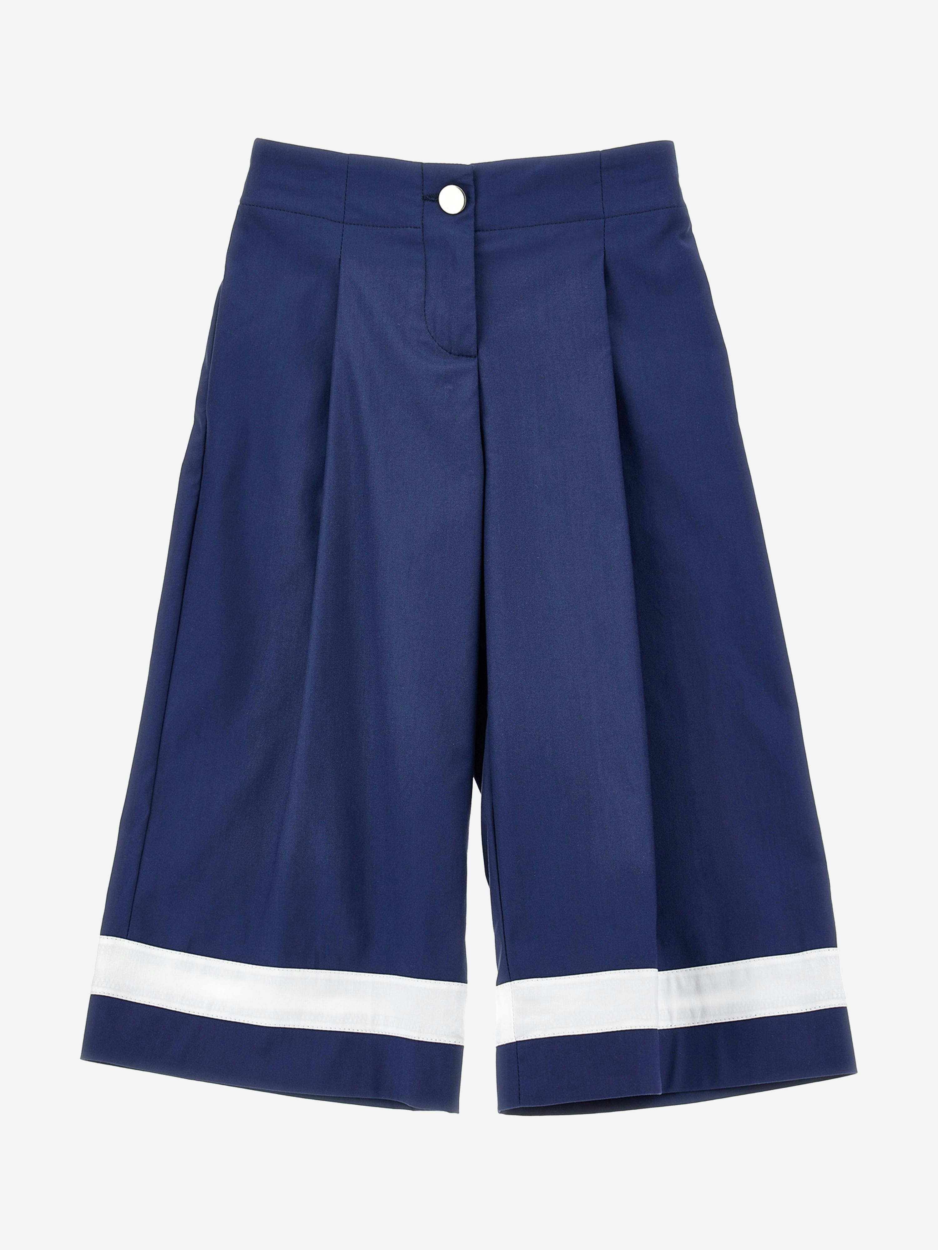 Monnalisa Girls Blue Marina Trousers In Navy - 6 Yrs