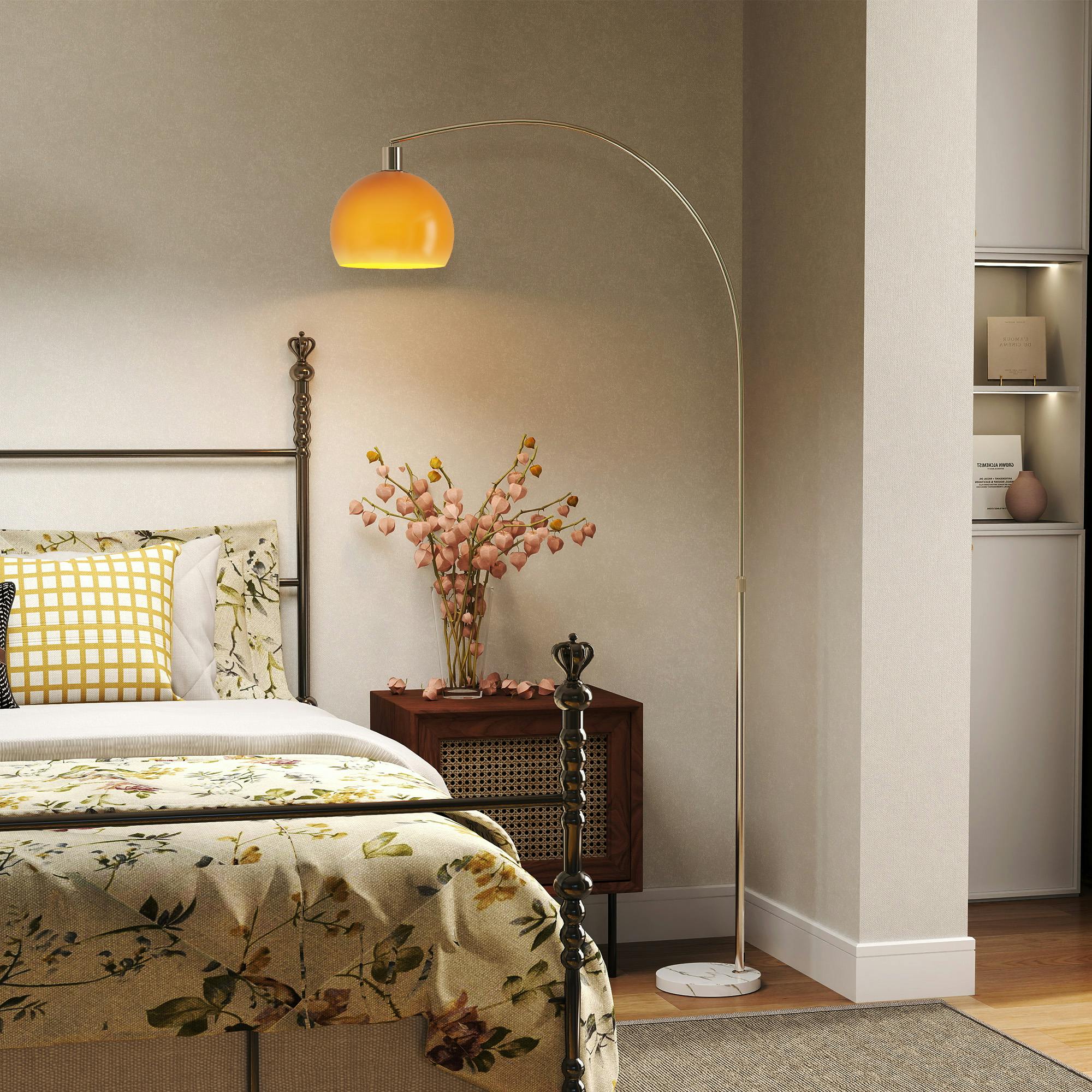 Rackhams Orange Modern Standing Lamp With Shade & Foot Switch,