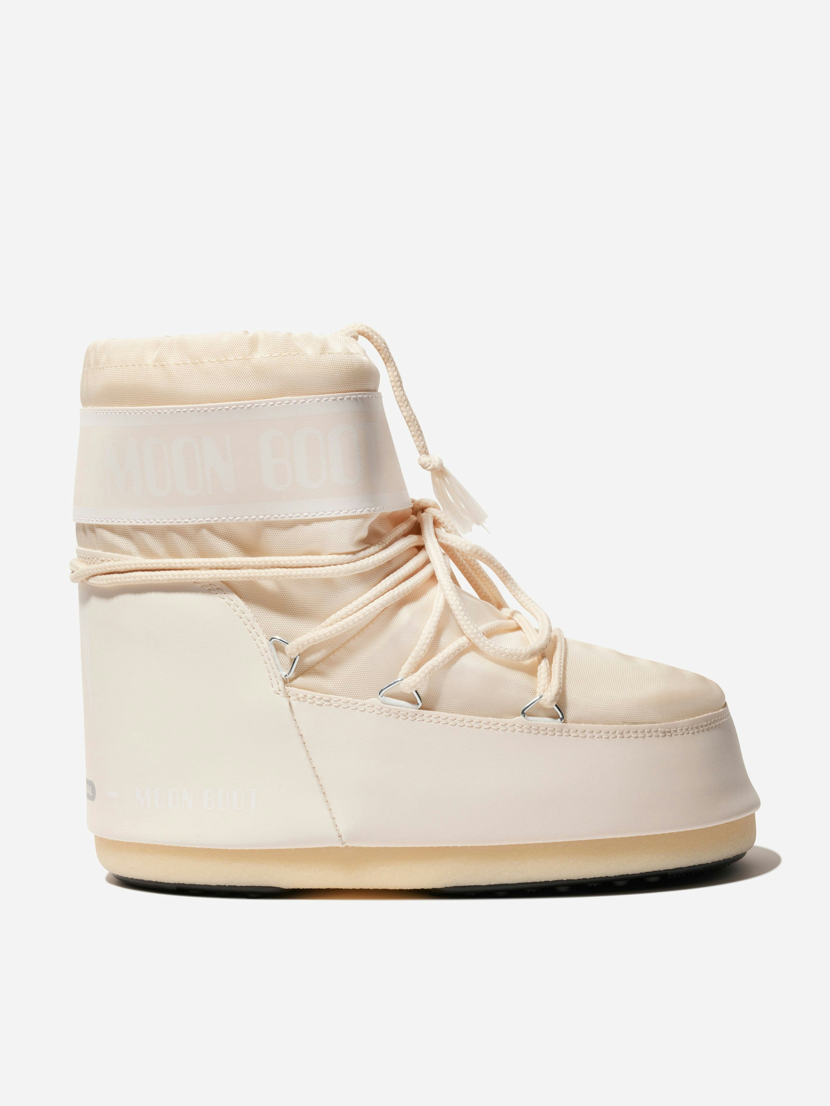 Moon Boot Unisex Kids Ivory Kids Icon Low Nylon Snow Boots In - Eu 39 - 41 Uk 6 - 7.5