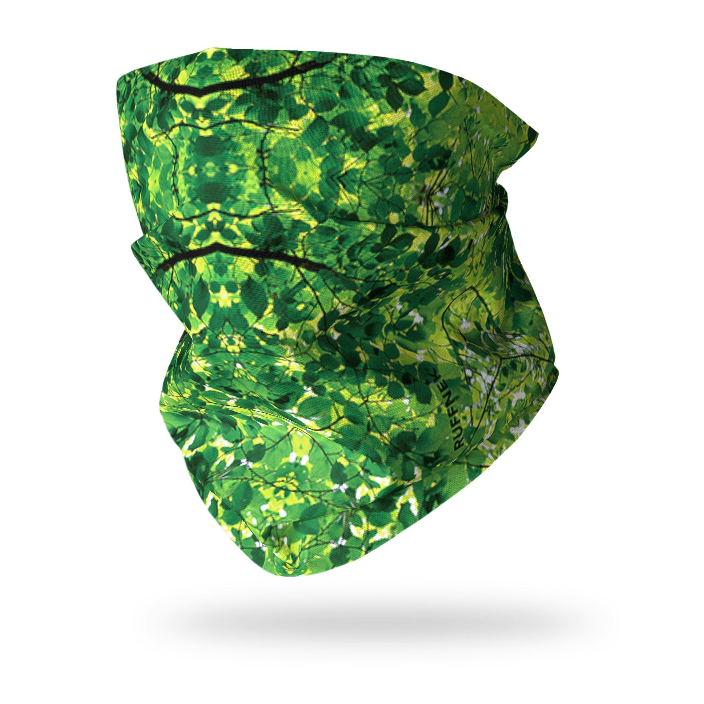 Ruffnek Men's Green Leaves Camouflage Snood Tube Scarf