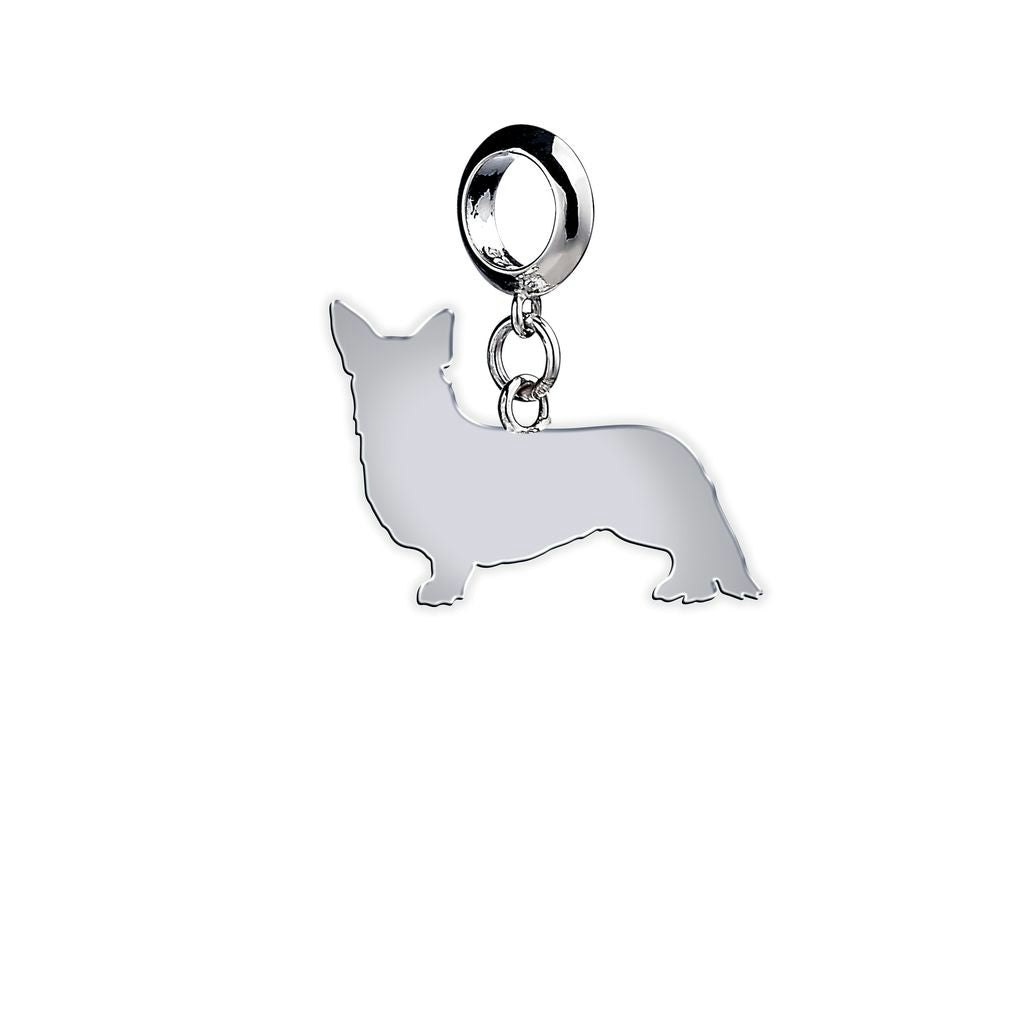 Mylee London Silver Corgi Silhouette Charm - Slider Charm - Yes
