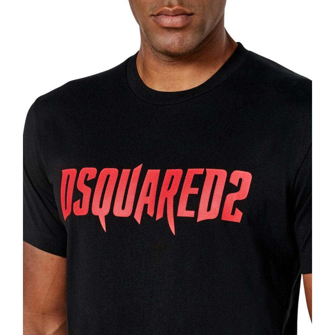 Dsquared2 Men's Black/Red Horror Logo T-Shirt - S - 100% Cotton
