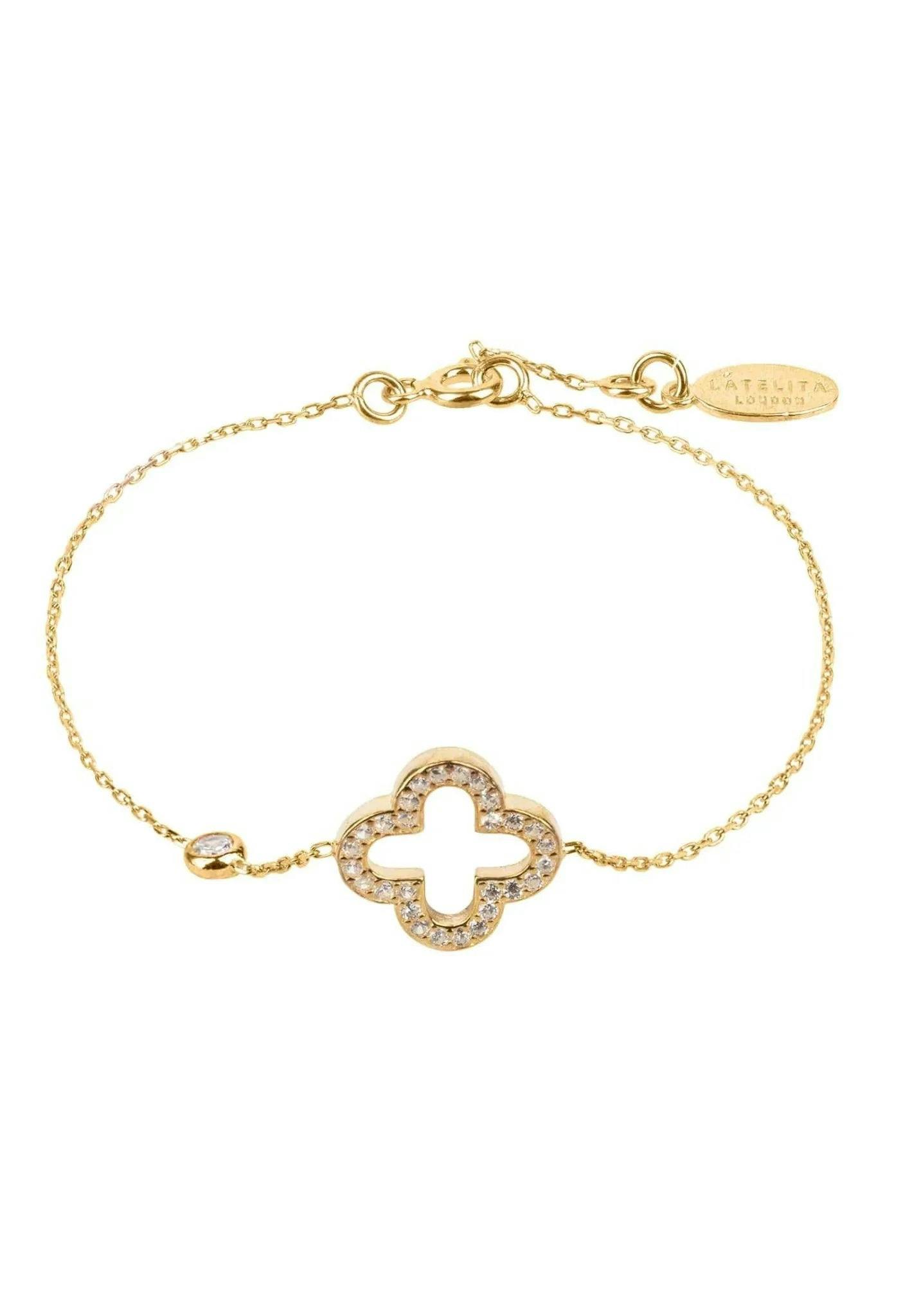 Latelita Gold Byzantine Open Clover Bracelet