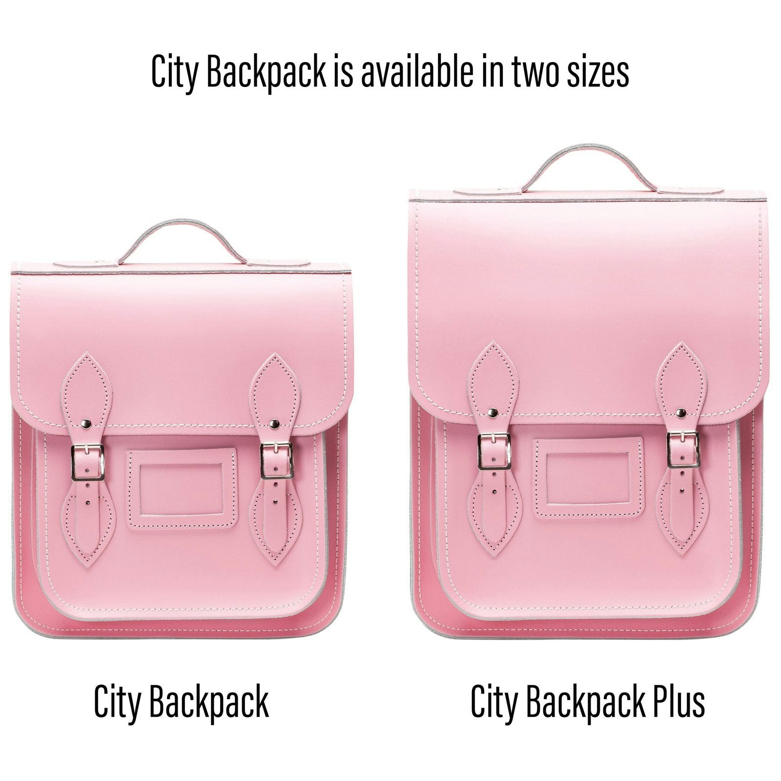 Zatchels Pink Handmade Leather City Backpack - Pastel - Plus