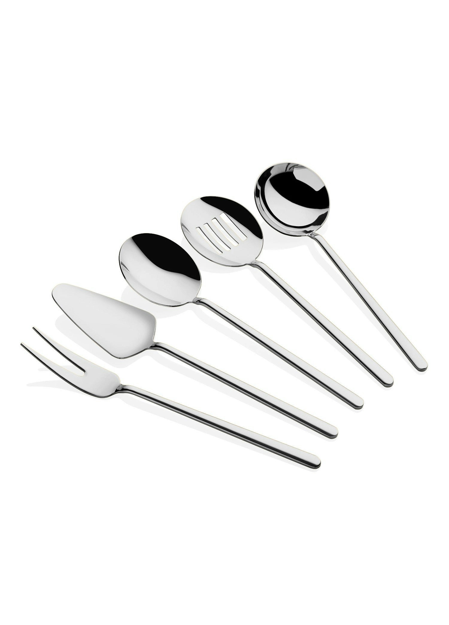Rozi Silver Gourmet Collection Serving Utensils, Set Of 5 (Silver)
