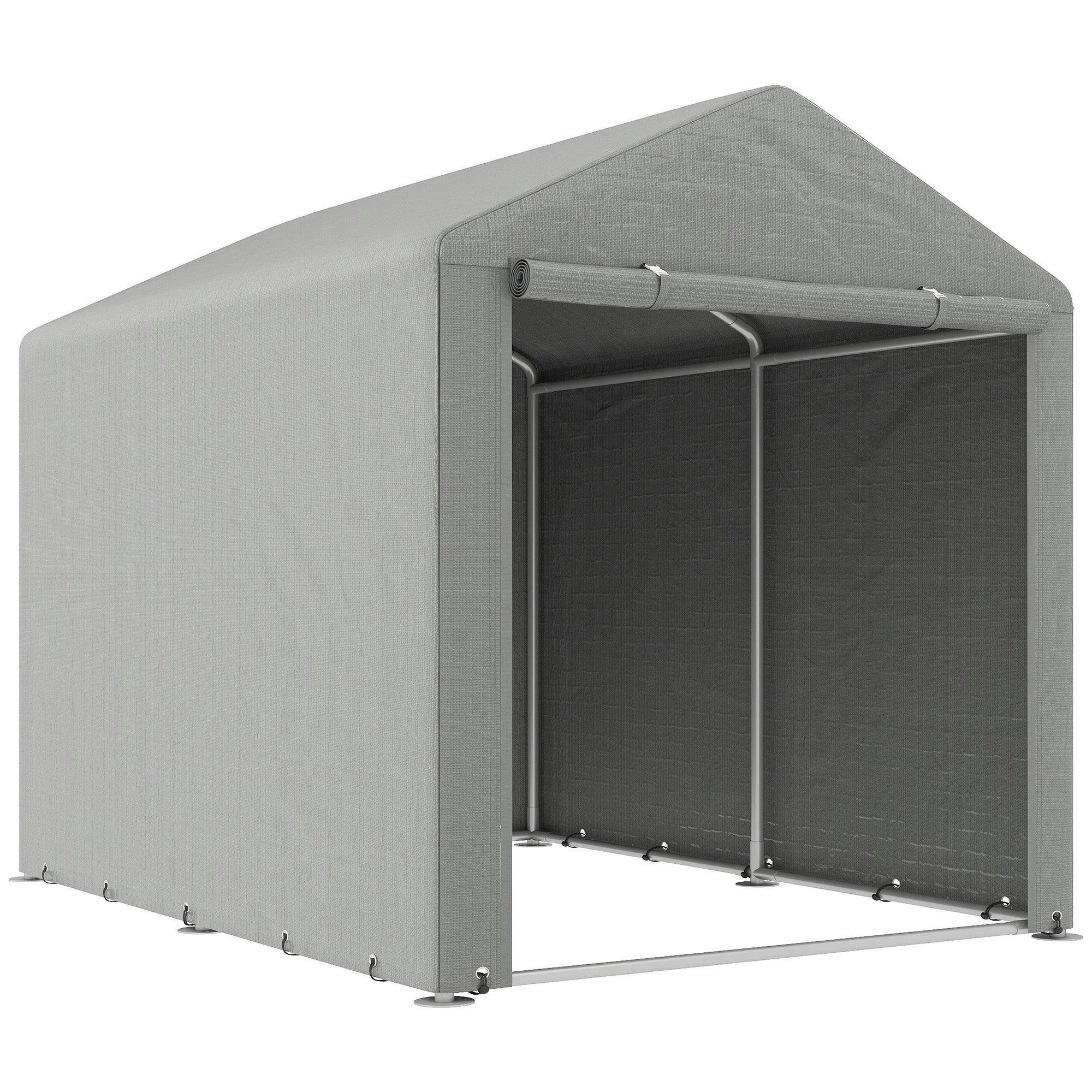Outsunny Light/Grey 1.6 X 2.2M Garden Storage Shed Portable Shed Tent, - Image 5