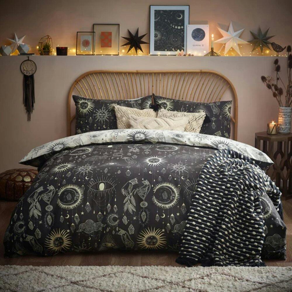 Furn Gold Constellation Duvet Cover Set - /Navy - Double - /Navy - 50% Cotton/50% Polyester