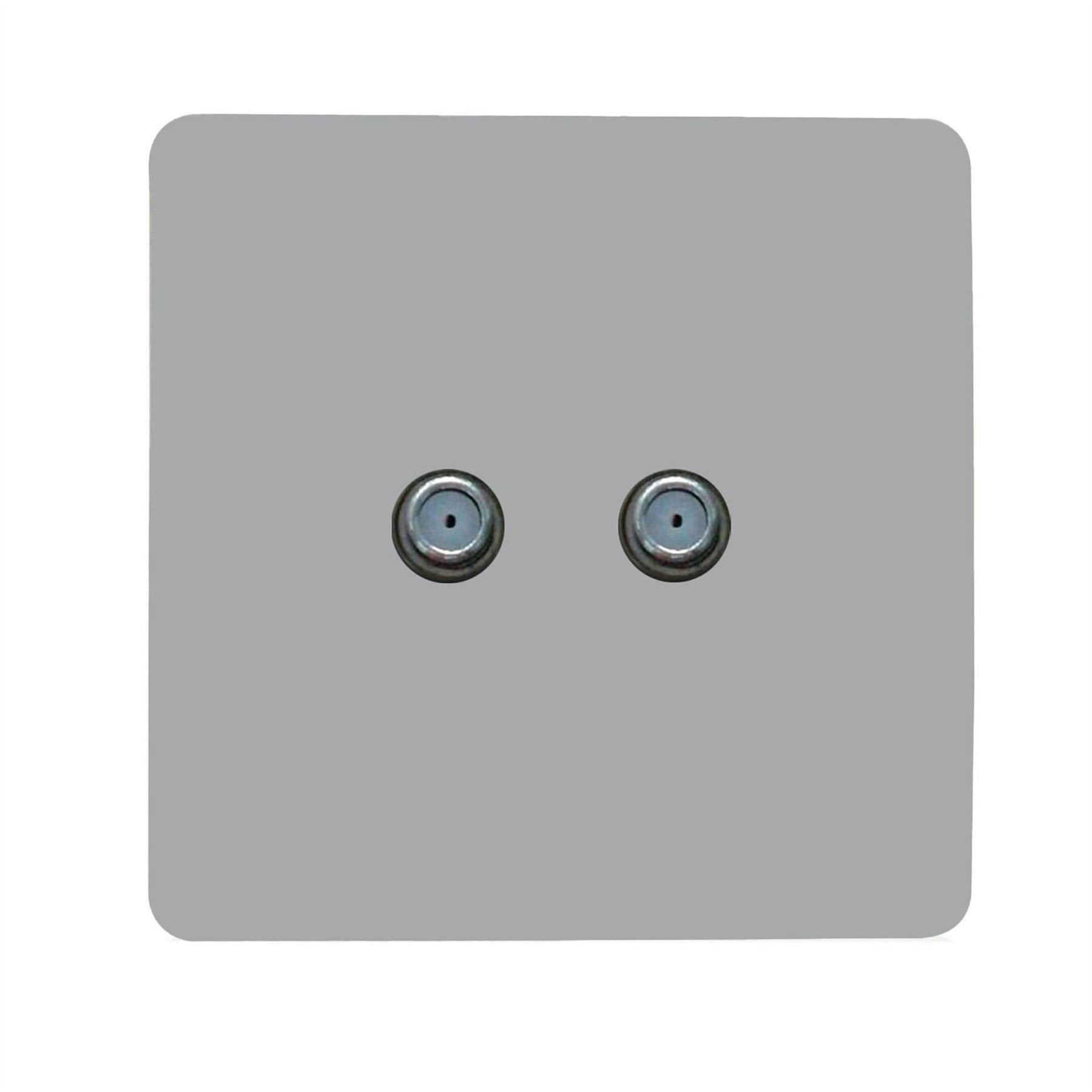 Trendi Switch 2 Gang F-Type Satellite Socket - Silver - 2 - Image 3