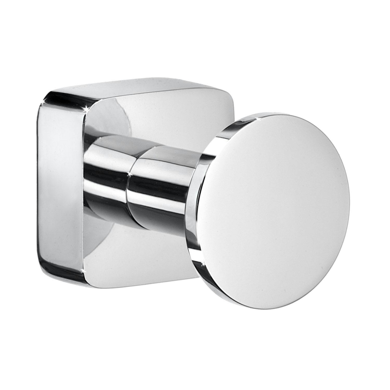 Smedbo Pair Of Polished Chrome Towel Hooks (18Mm) Wall Mounted Bathroom Storage Round Robe Hooks Clothes Hanger Coat Peg