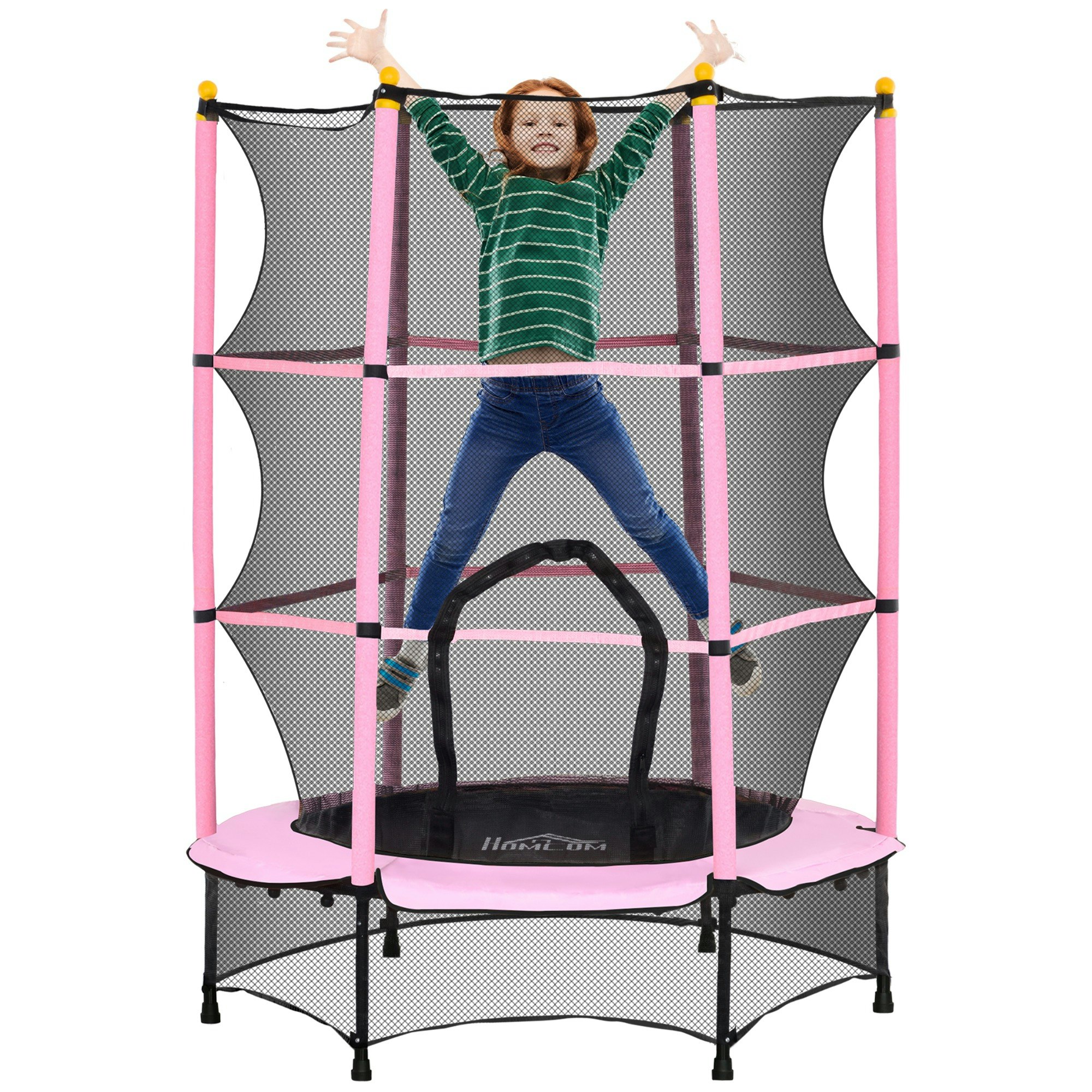 Homcom Kids Trampoline With Safety Enclosure For Ages 3-10 Years 4.6Ft