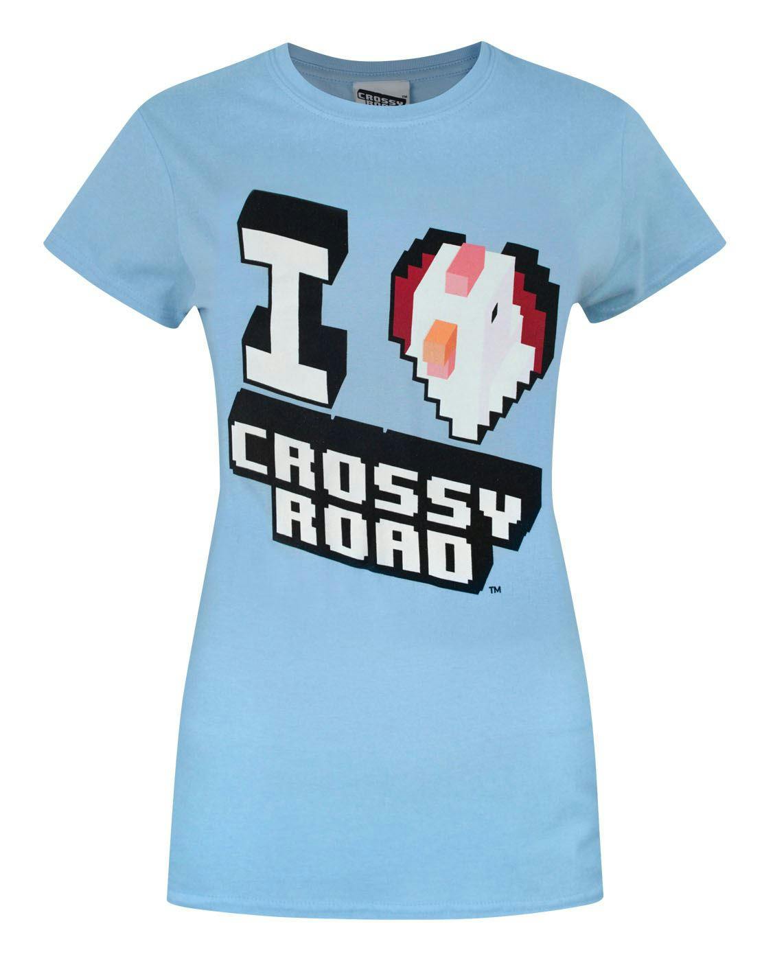 Vanilla Underground Women's Blue Crossy Road Logo Short Sleeved T-Shirt - Large
