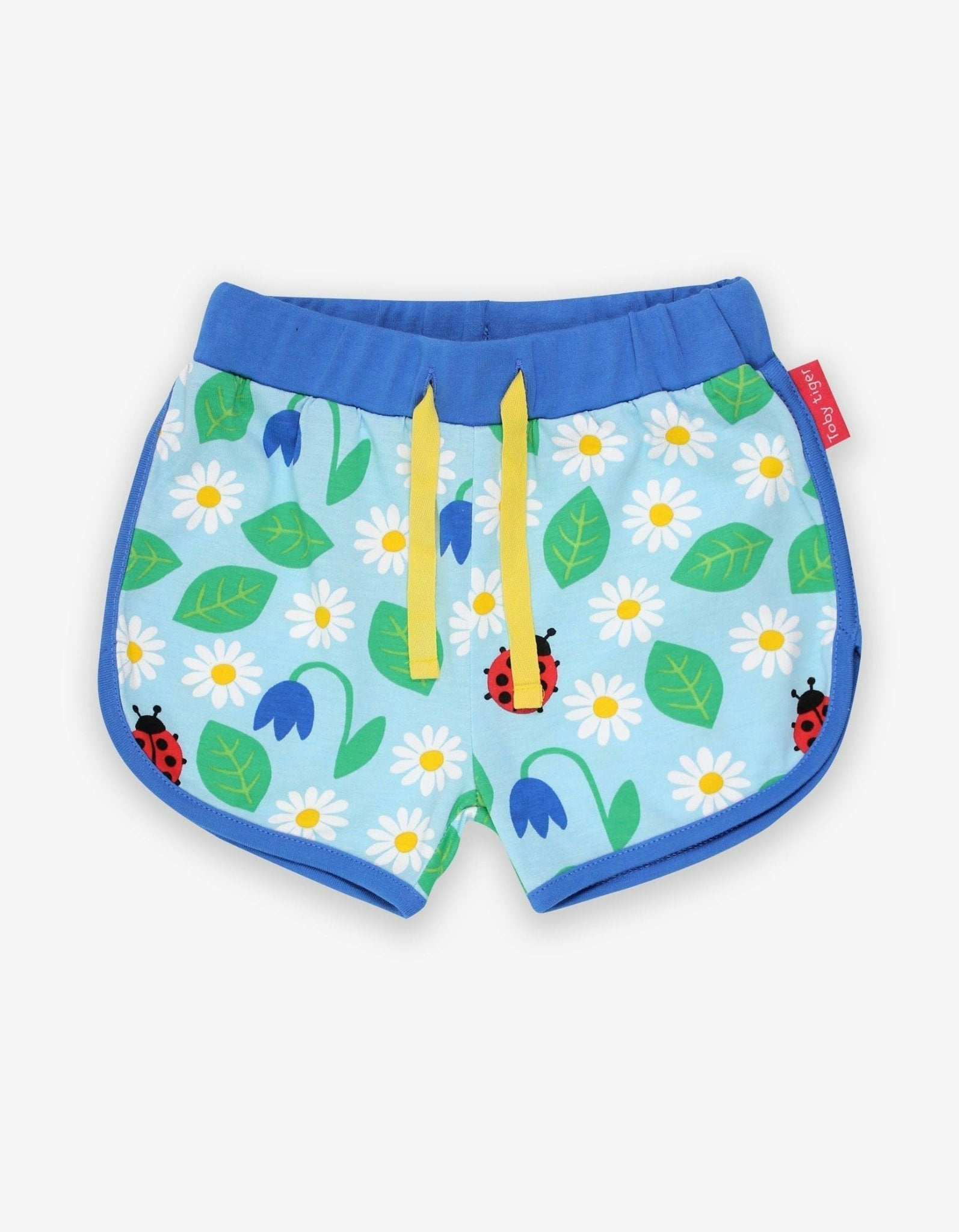 Toby Tiger Blue/Yellow Organic English Garden Running Shorts - 12-18M / 86Cm