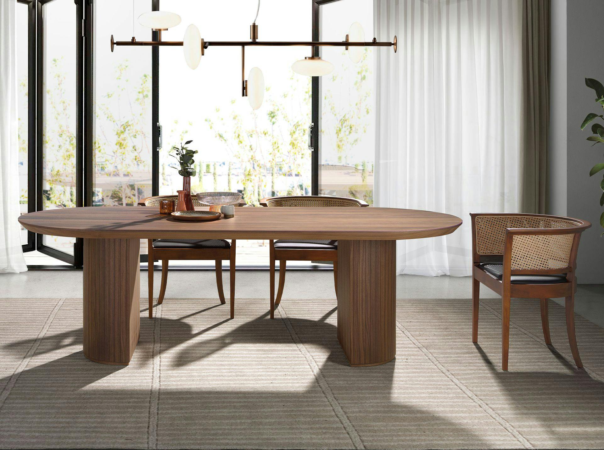 Rackhams Oval Half Point Walnut Dining Table 1104