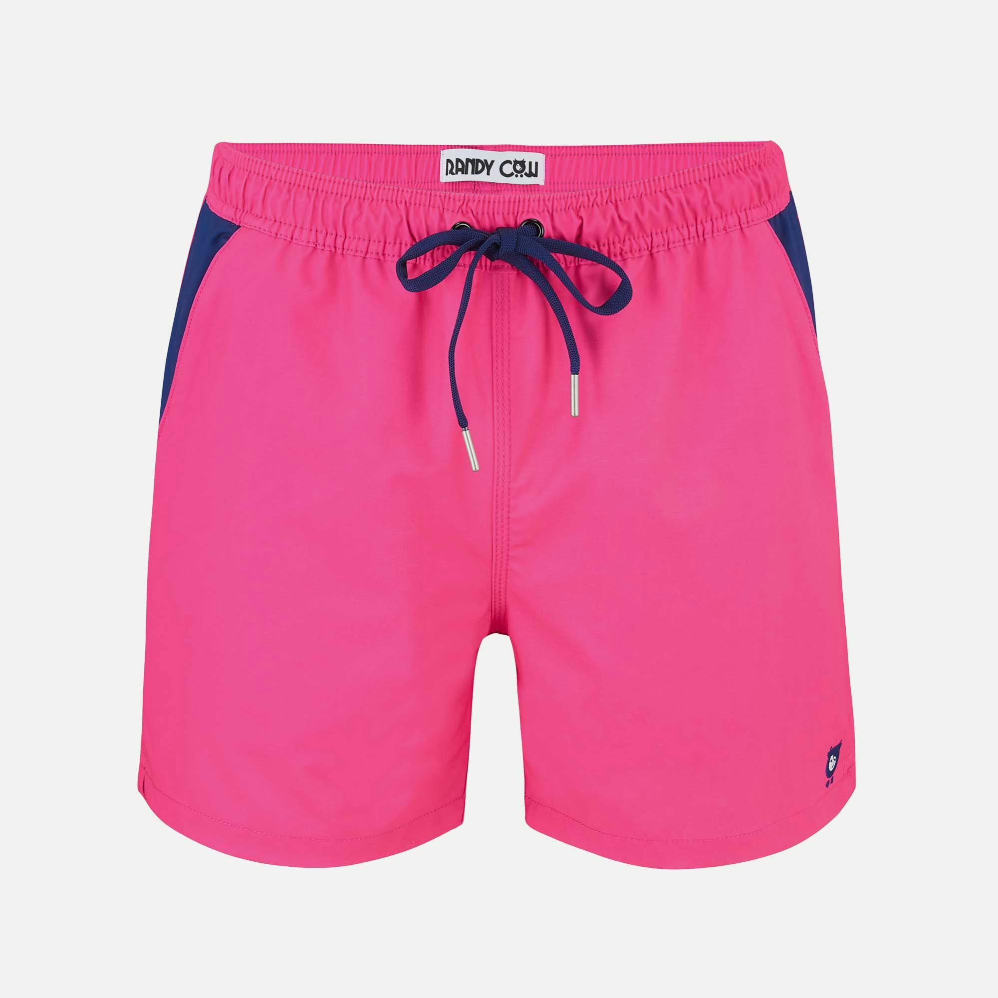 Randy Cow Men's White/Pink Raspberry - Swim Shorts - Xxxl