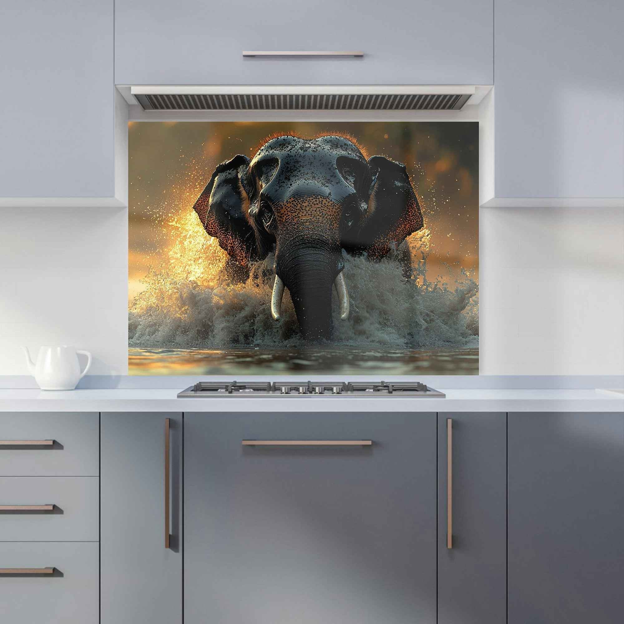 Warren Reed Elephant Kitchen Splashback - W900mm X H650mm