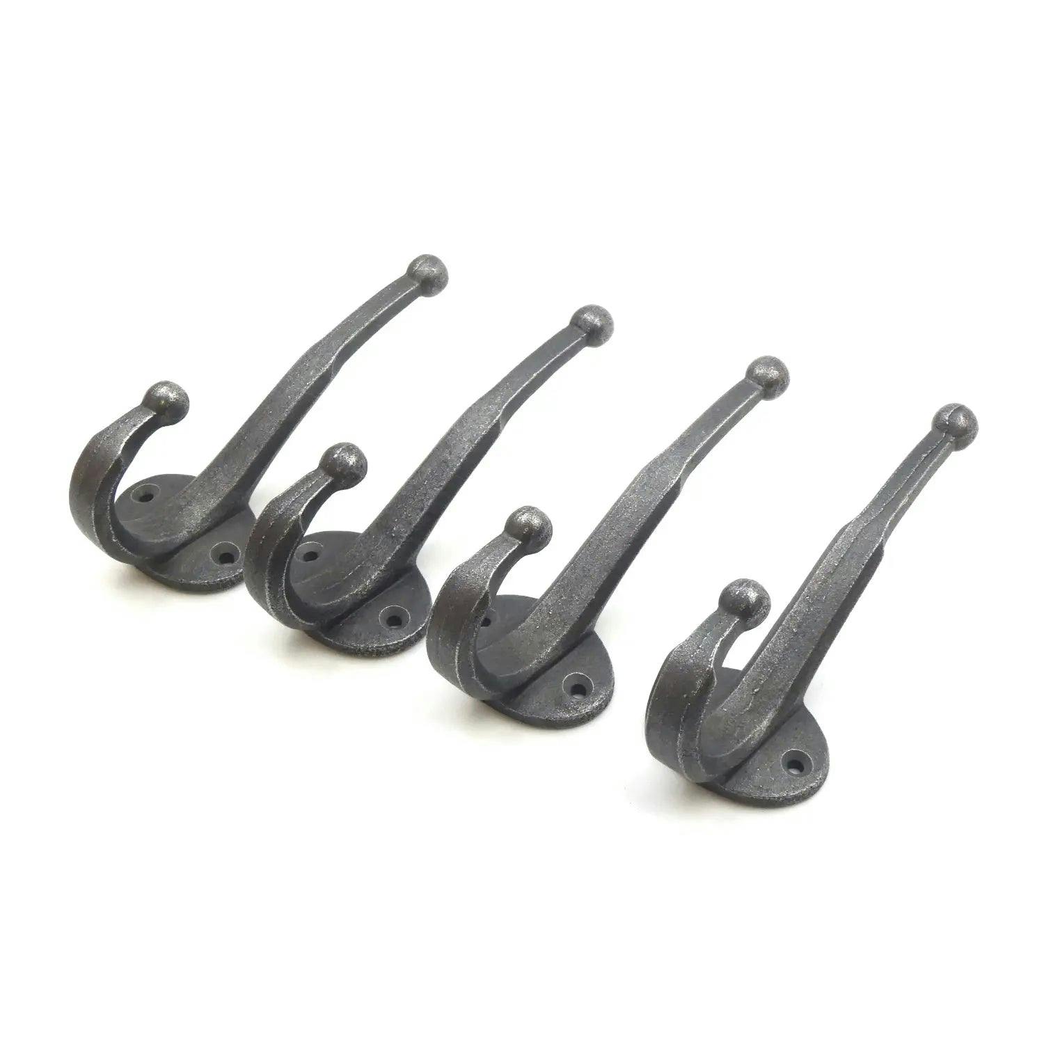 Rackhams Cast Iron Contemporary Coat Hook - Pack Of 4 Hooks - Image 2