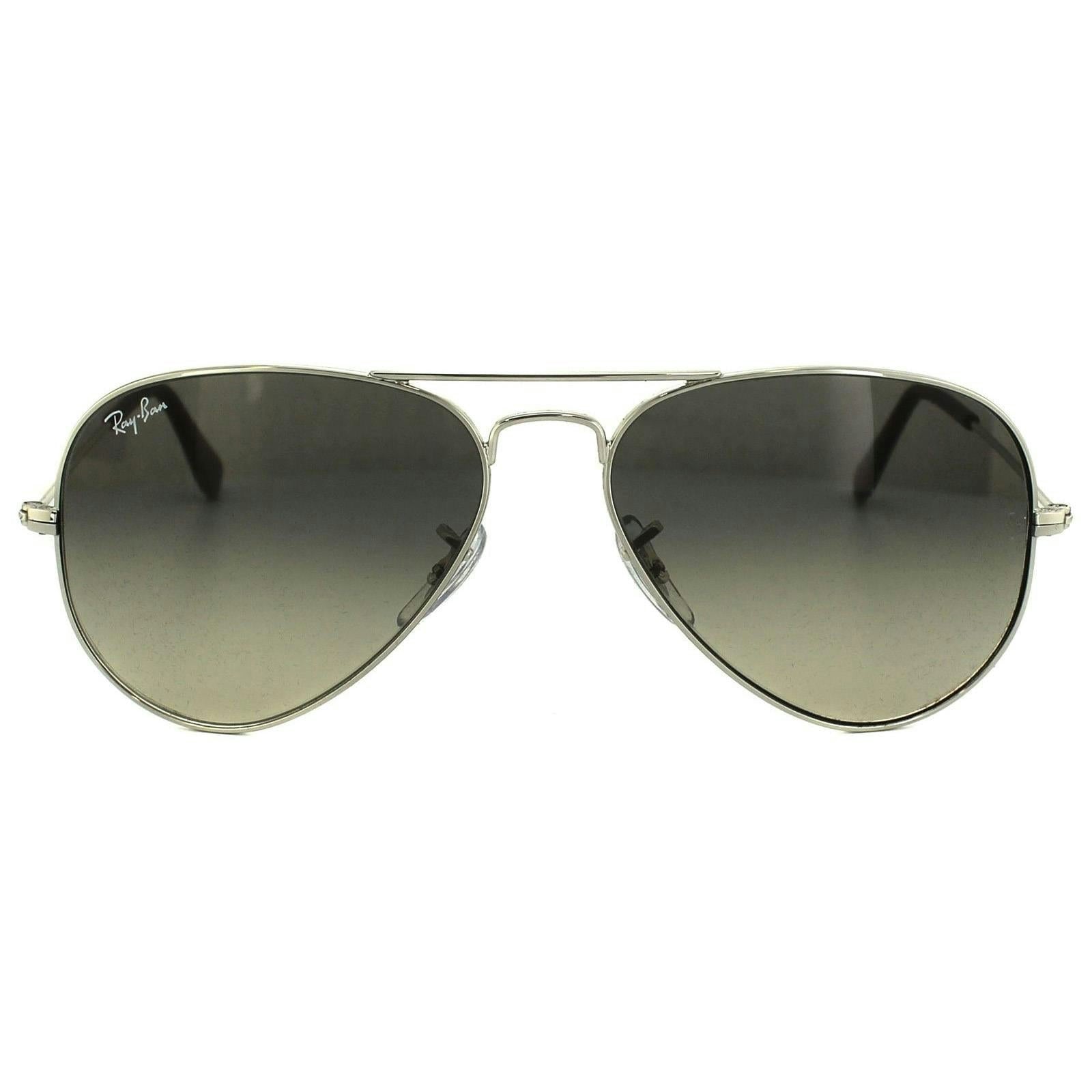 Ray-Ban Unisex Silver Aviator Grey Gradient Aviator 3025 Sunglasses - Image 11