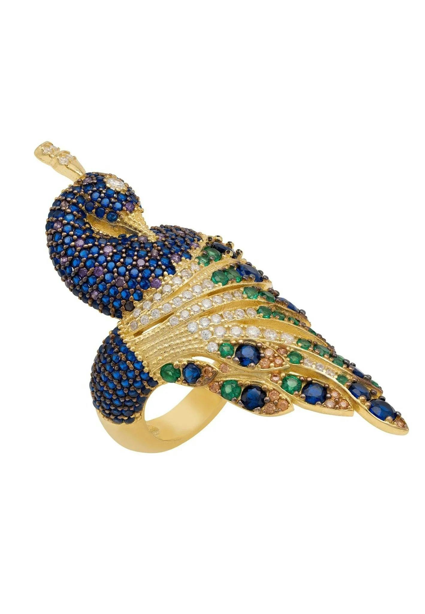 Latelita Gold Peacock Cocktail Ring - Q (Us Size 8)