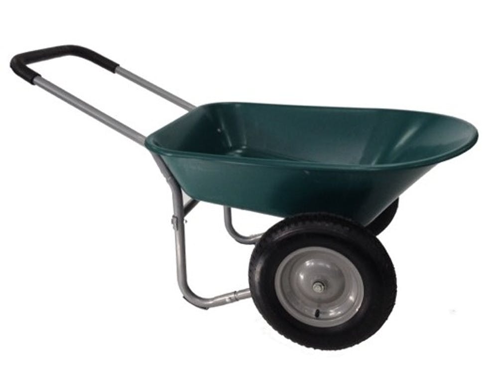 Bristol Tool Company 1894 Green Two Wheel Plastic Wheelbarrow - 75L/120Kg Capacity With Puncture Proof Wheels