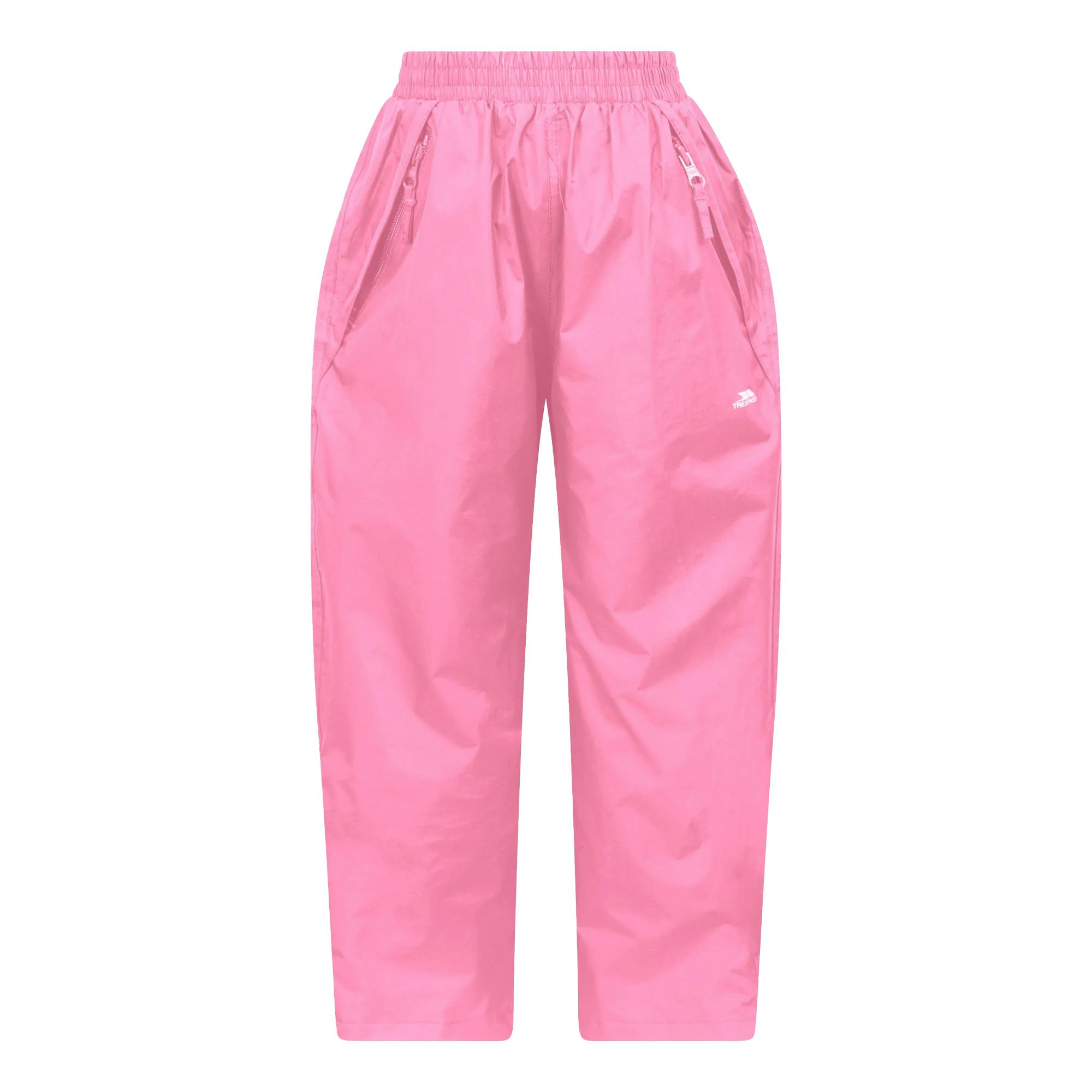 Trespass Pink Kids Echo Waterproof Trousers - Sweet - 5-6 Years - Sweet - 100% Polyester
