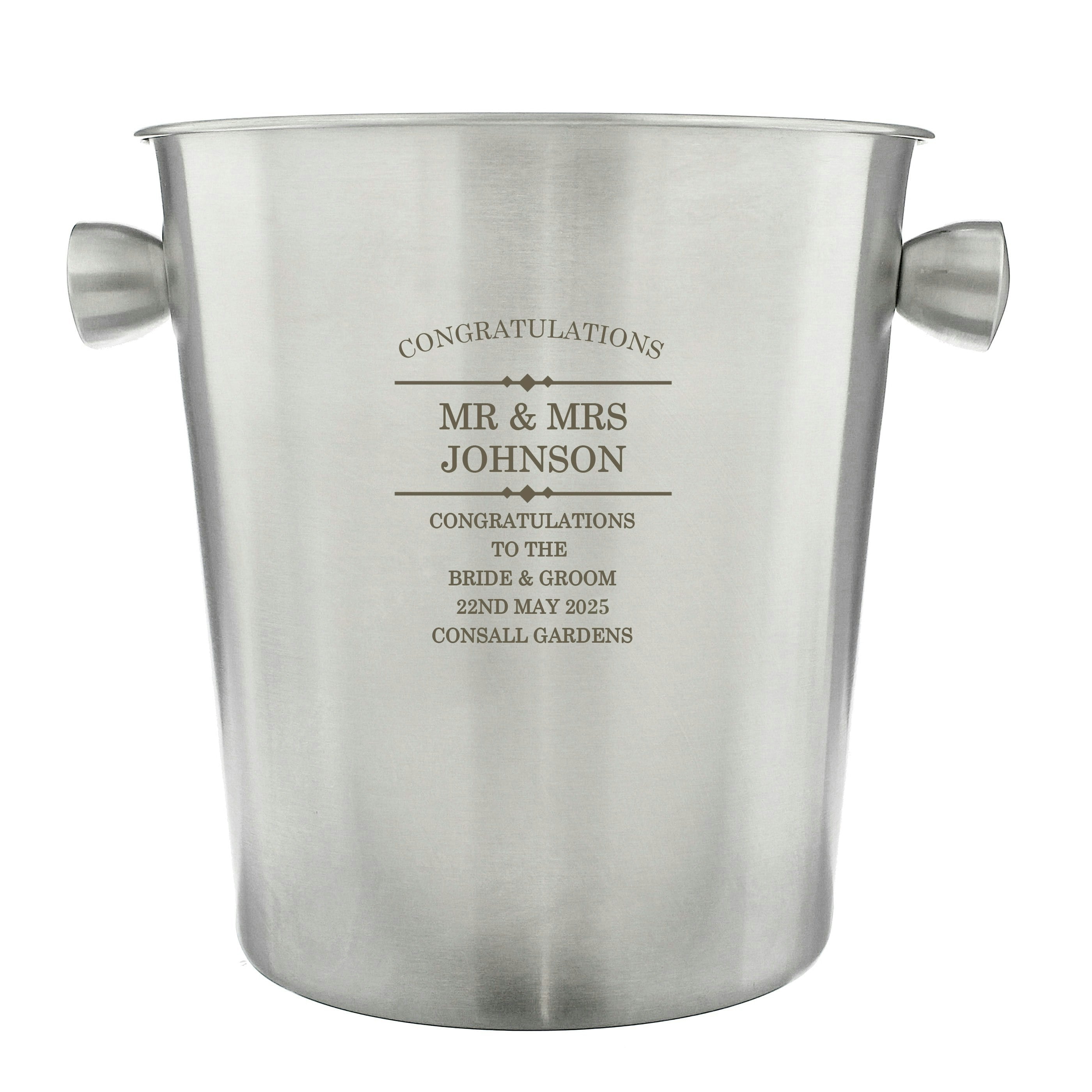 Personalised Memento Company Personalised Diamond Stainless Steel Ice Bucket