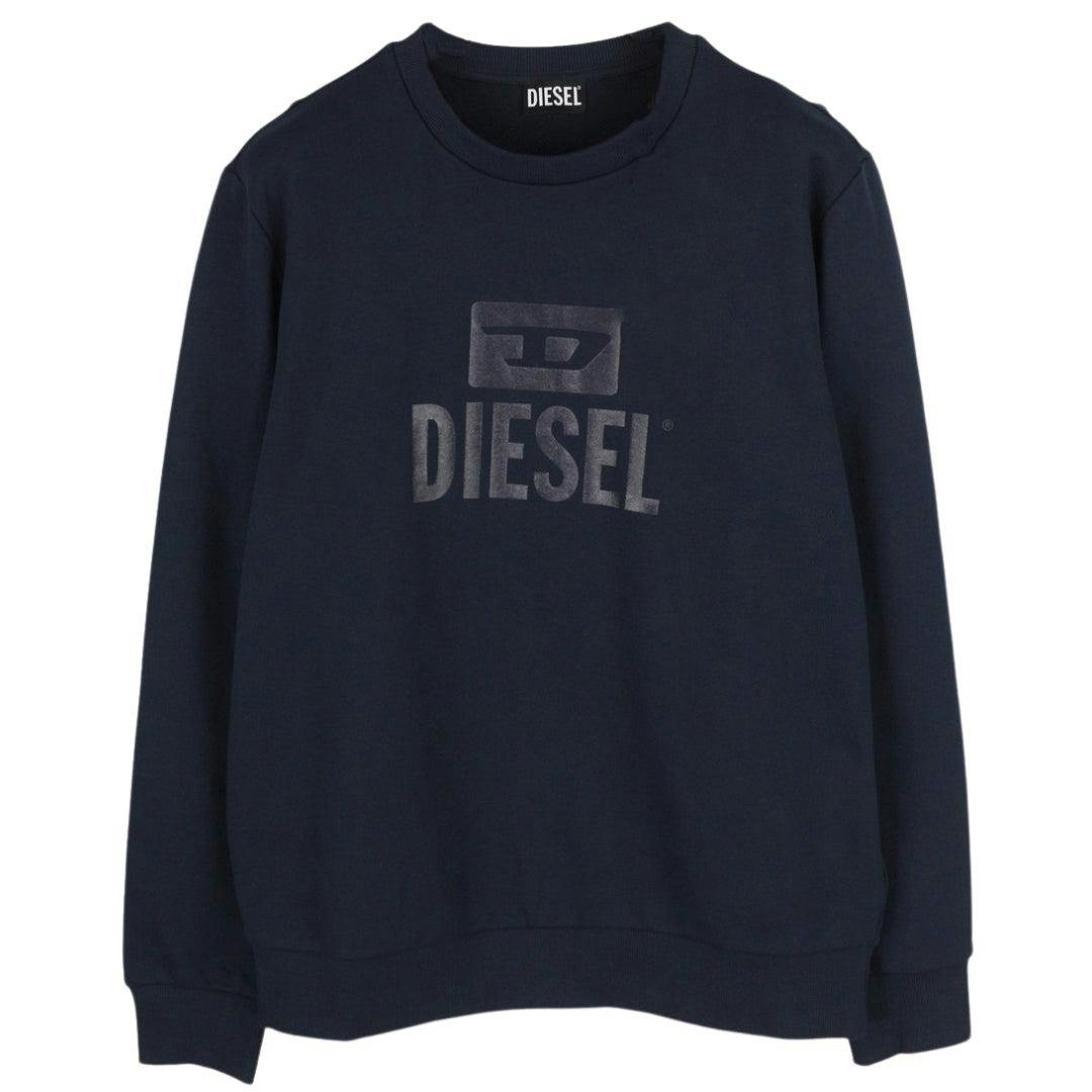 Diesel Unisex Blue Adult Monotone Logo Sweatshirt - Navy - S - Navy - 100% Cotton