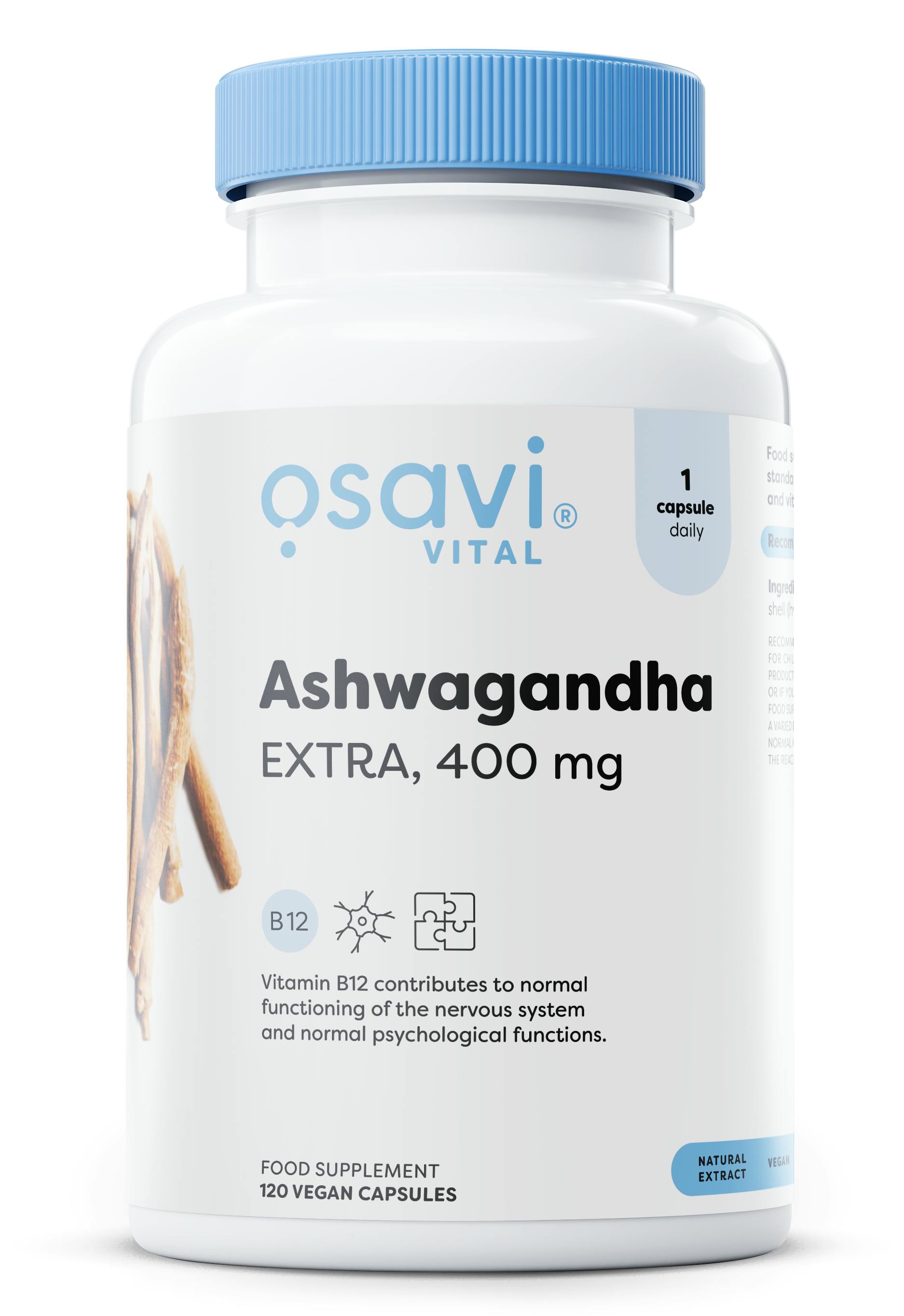 Osavi Ashwagandha Extra 400 mg – 120 Vegan Capsules | Stress & Wellbeing Support | Vegan Capsules with Ashwagandha & B12 to Enhance Stress Resilience | Mental Balance & Reduce Fatigue - Image 5