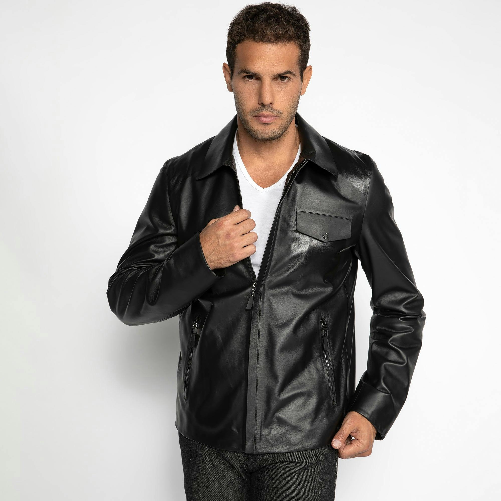 Claudio Lugli Black The Jet Leather Jacket - 42 Uk/ 52 Eu