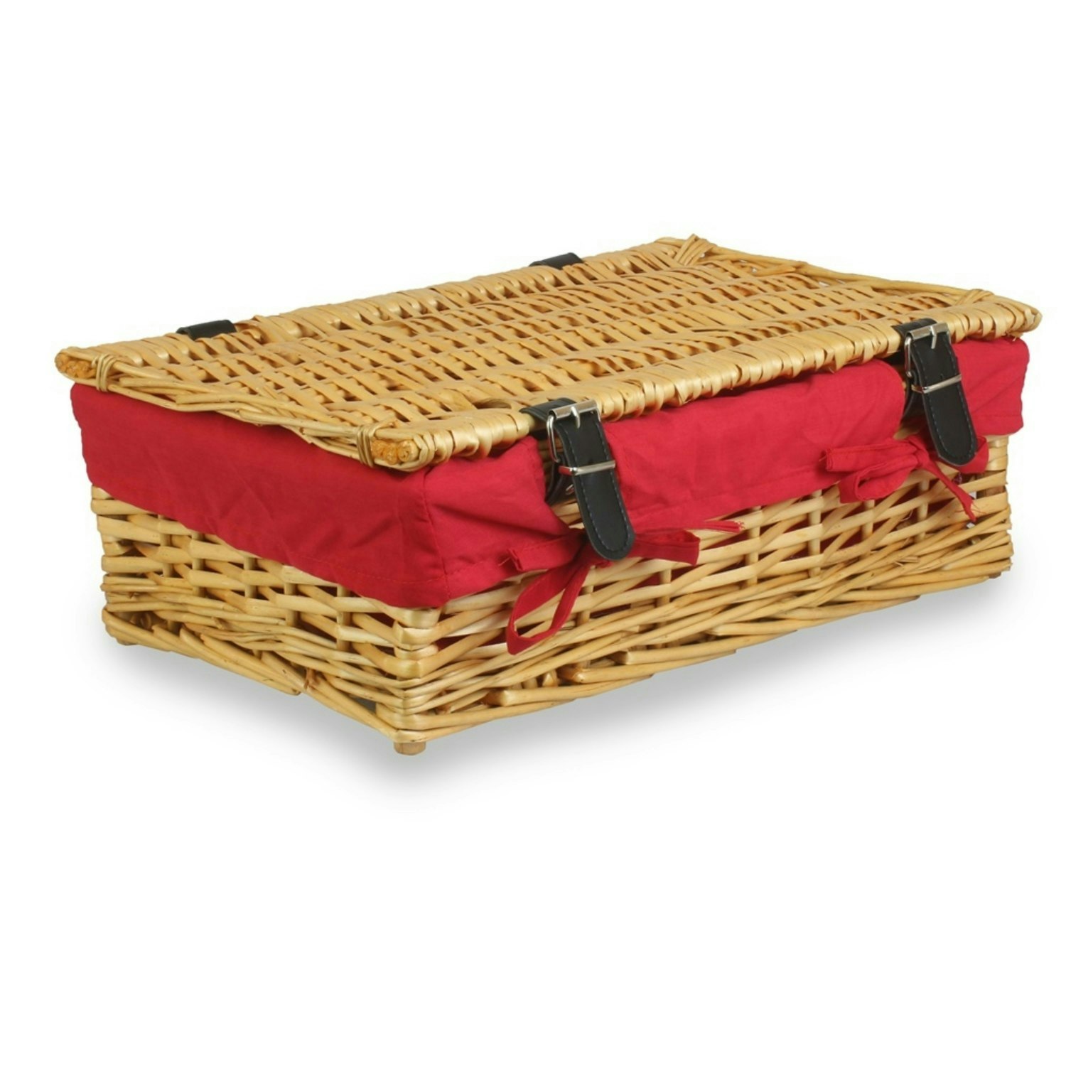 Red Hamper 40Cm Split Willow Wicker Rectangular Gift Basket