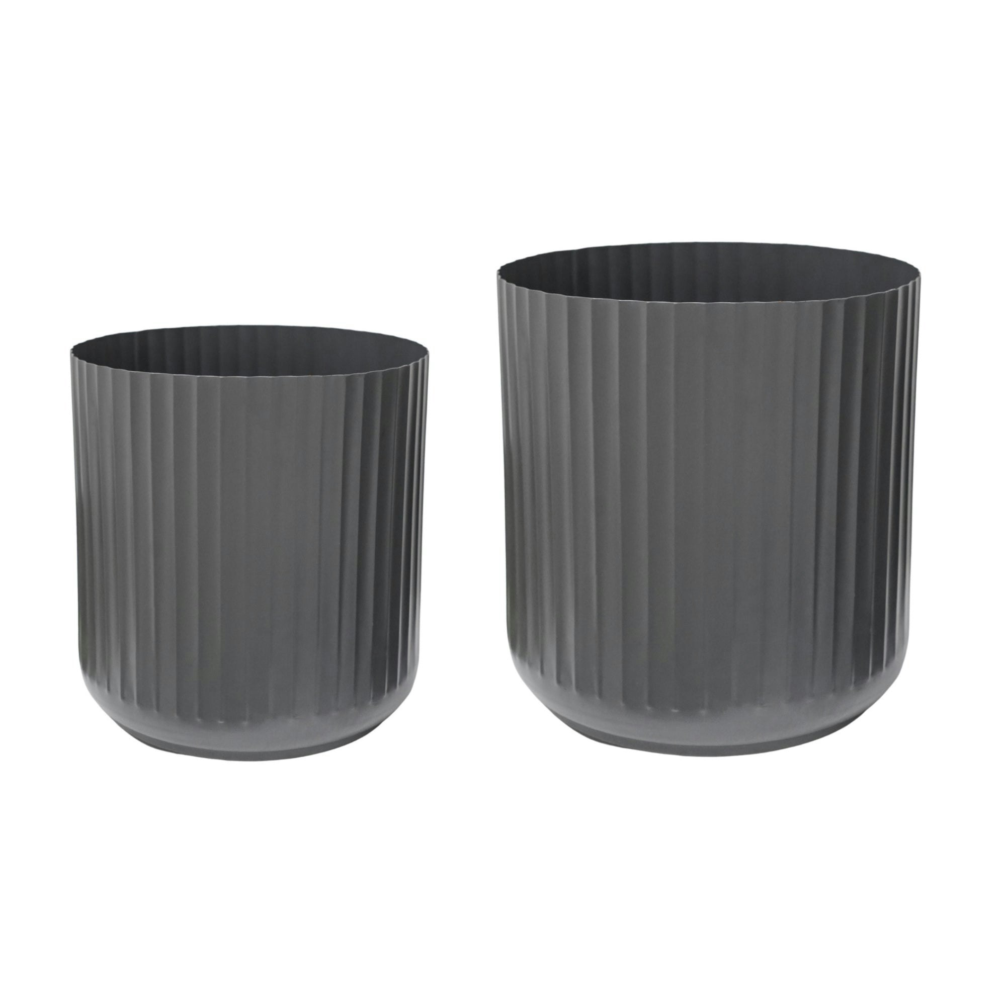 Rackhams White/Orange/Green Hudson Corrugated Planters Set Of Two - Slate