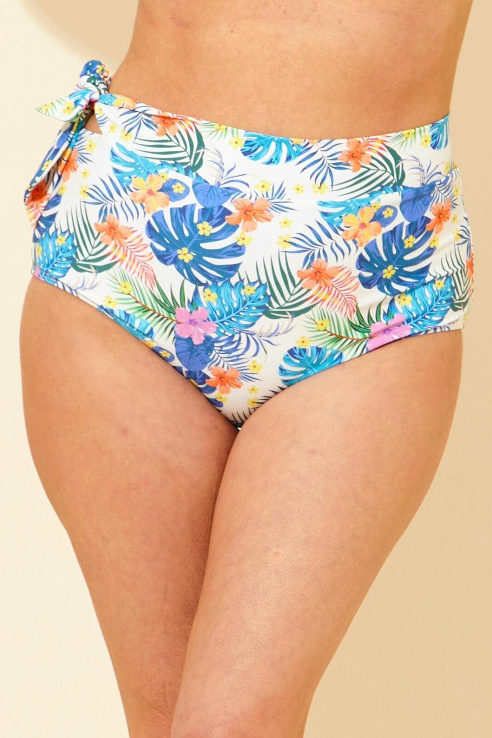 Beachcomber Tropical High Waist Side Tie Bikini Brief - 16