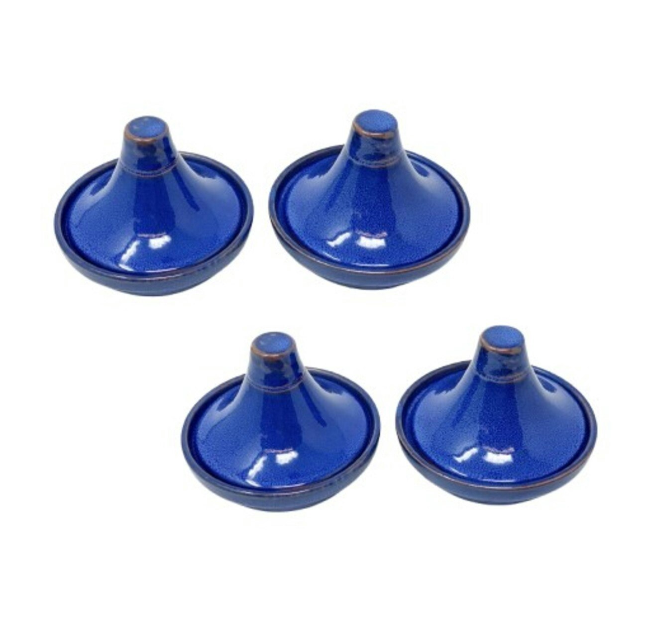 Verano Spanish Ceramics Blue Selena - Set Of 4 Mini Tagine Dip Dishes - Ceramic - 4