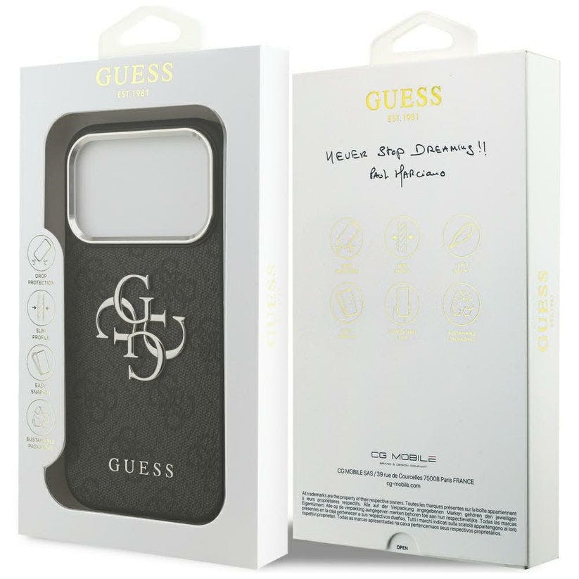 Guess Black 4G Stripe Case With Magsafe For Iphone 17 Pro Max 6.9" - Guhmp17xpg4semck